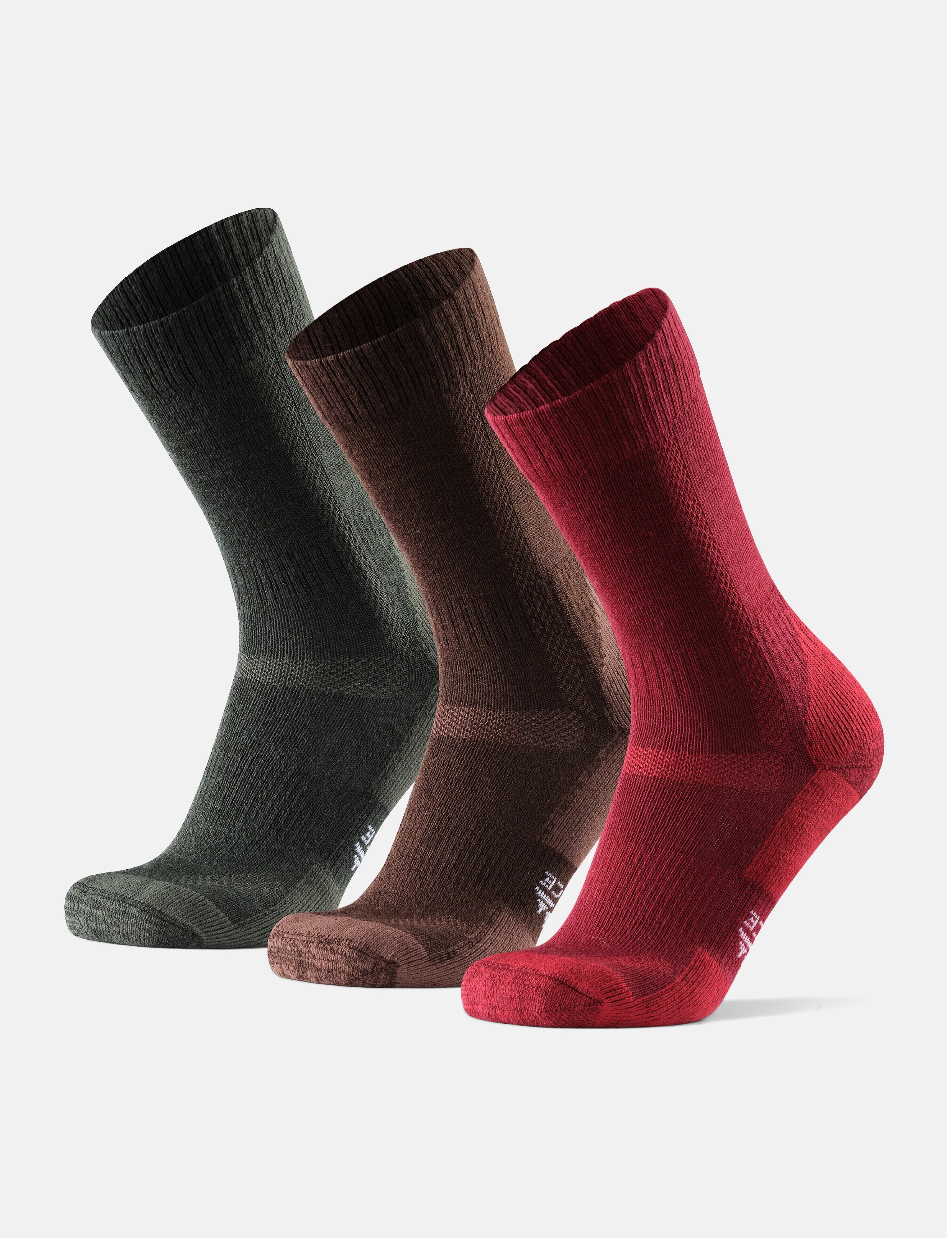 Danish Endurance Classic Hiking Crew Socks 3-pack - Strømper - MULTICOLOR (GREEN, BROWN, RED) / multi