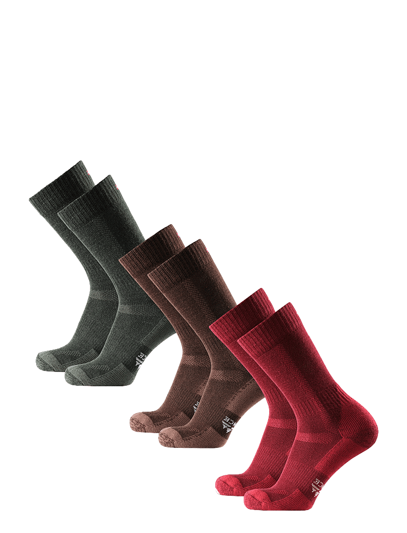 Danish Endurance - Hiking Classic Socks 3-pack - spordisokid - multicolor (green, brown, red) - 3