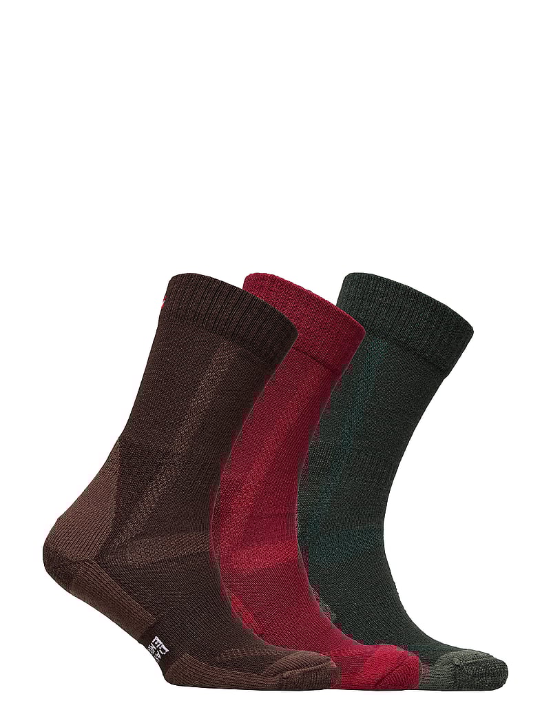 Danish Endurance - Hiking Classic Socks 3-pack - spordisokid - multicolor (green, brown, red) - 5