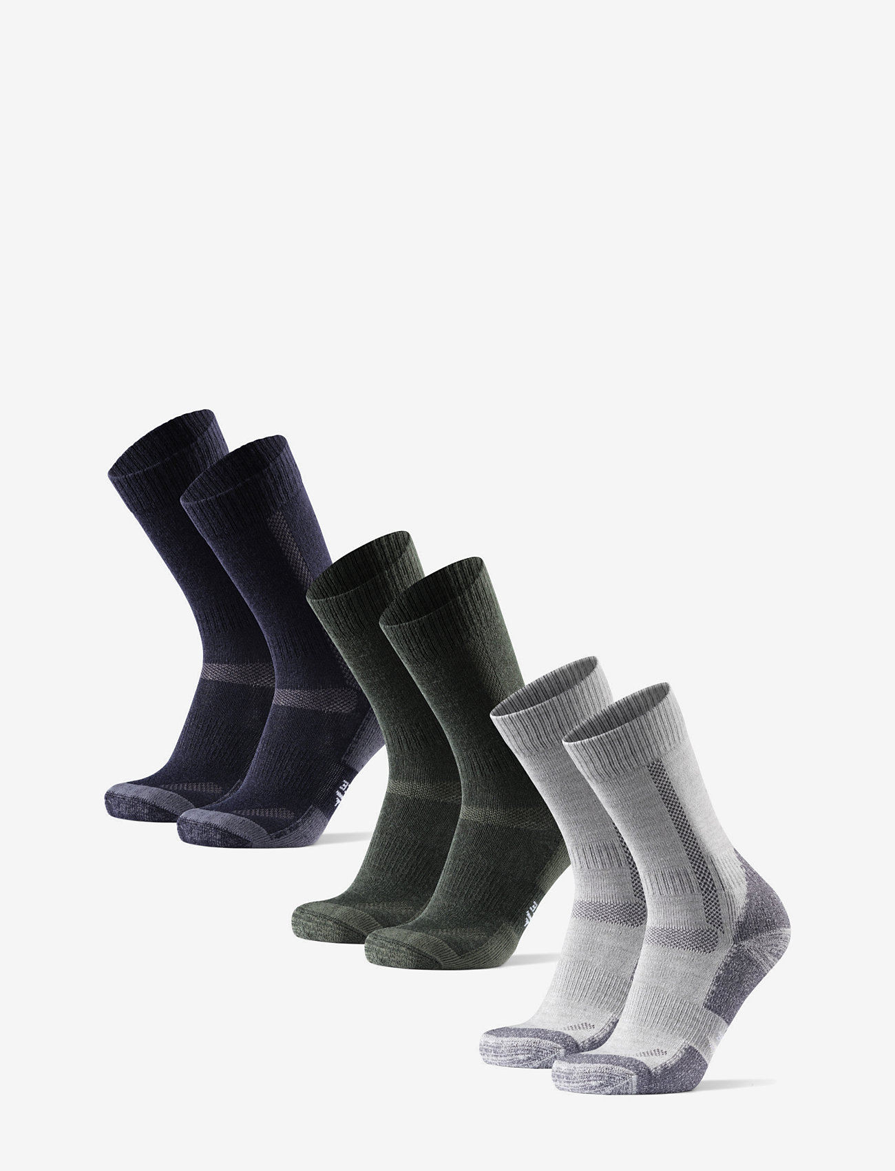 Danish Endurance - Classic Hiking Crew Socks 3-pack - strümpfe - multicolor (1x green, 1x grey, 1x navy blue) - 1