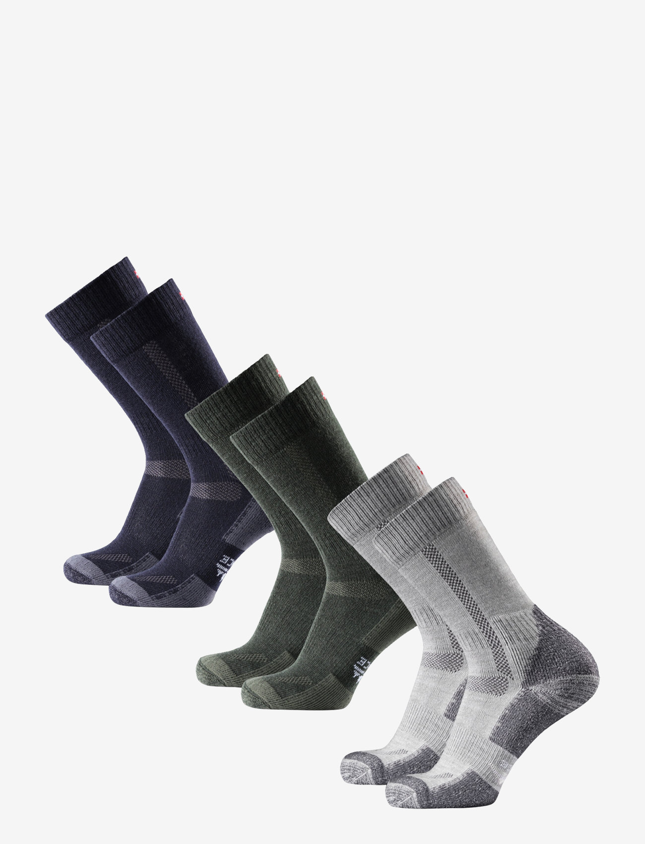 Danish Endurance - Classic Hiking Crew Socks 3-pack - strümpfe - multicolor (1x green, 1x grey, 1x navy blue) - 3