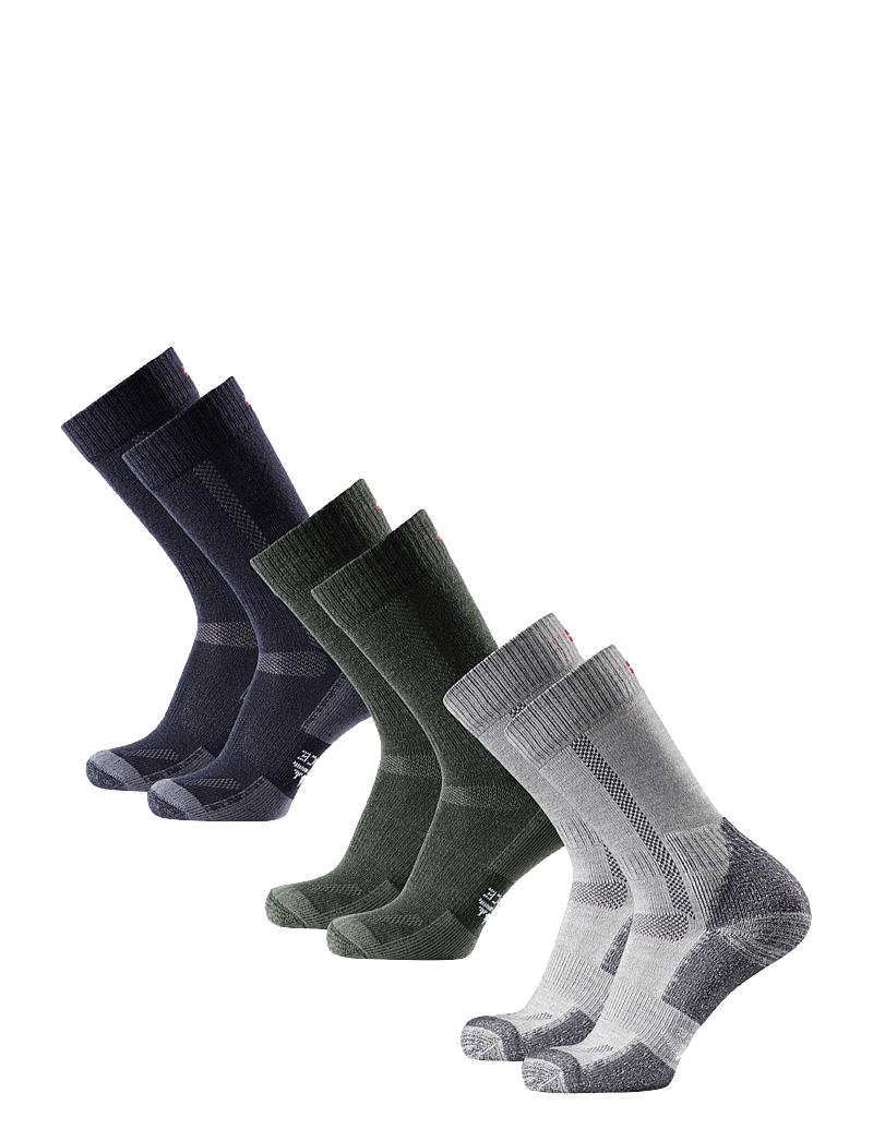 Danish Endurance - Hiking Classic Socks 3-pack - spordisokid - multicolor (1x green, 1x grey, 1x navy blue) - 3