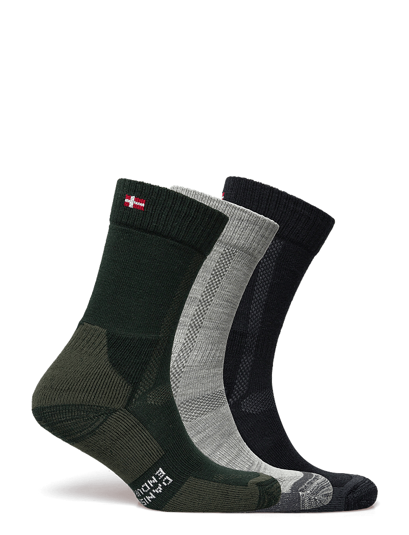 Danish Endurance - Hiking Classic Socks 3-pack - spordisokid - multicolor (1x green, 1x grey, 1x navy blue) - 5