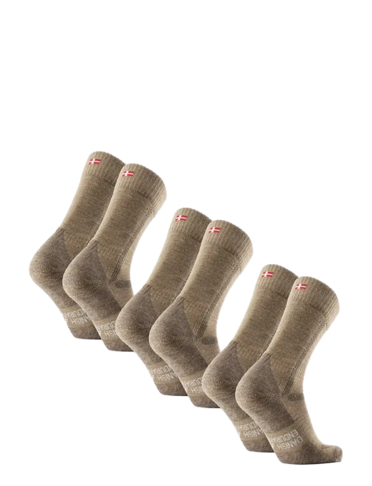 Danish Endurance - Classic Hiking Crew Socks 3-pack - sportstrømper - beige - 2