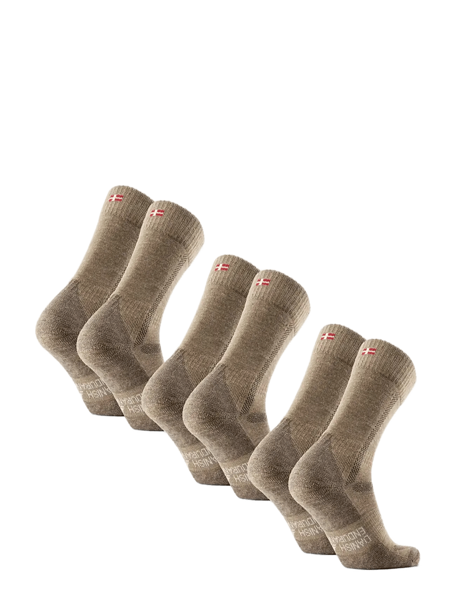 Danish Endurance - Classic Hiking Crew Socks 3-pack - sportstrømper - beige - 2