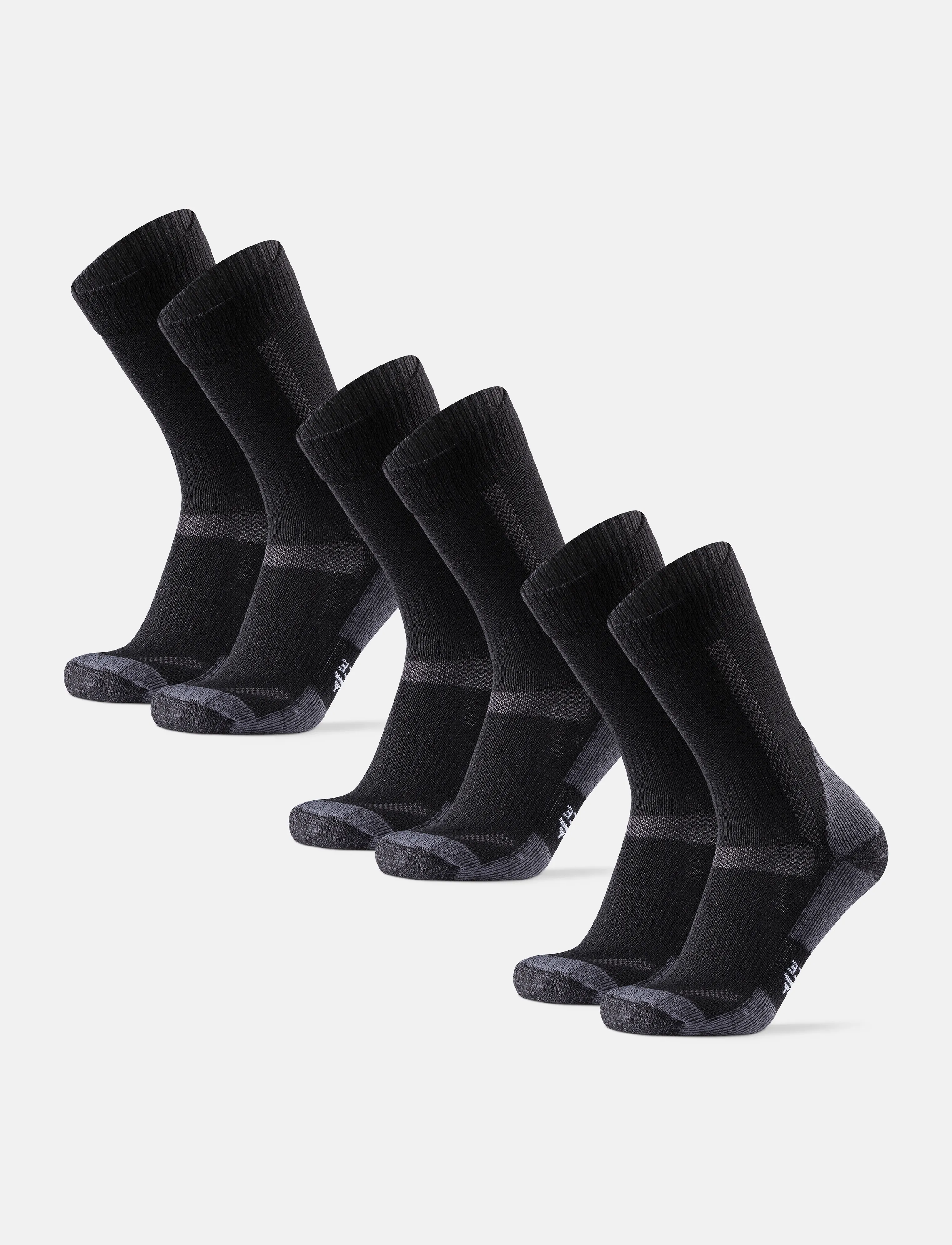 Danish Endurance - Classic Hiking Crew Socks 3-pack - strümpfe - black - 1