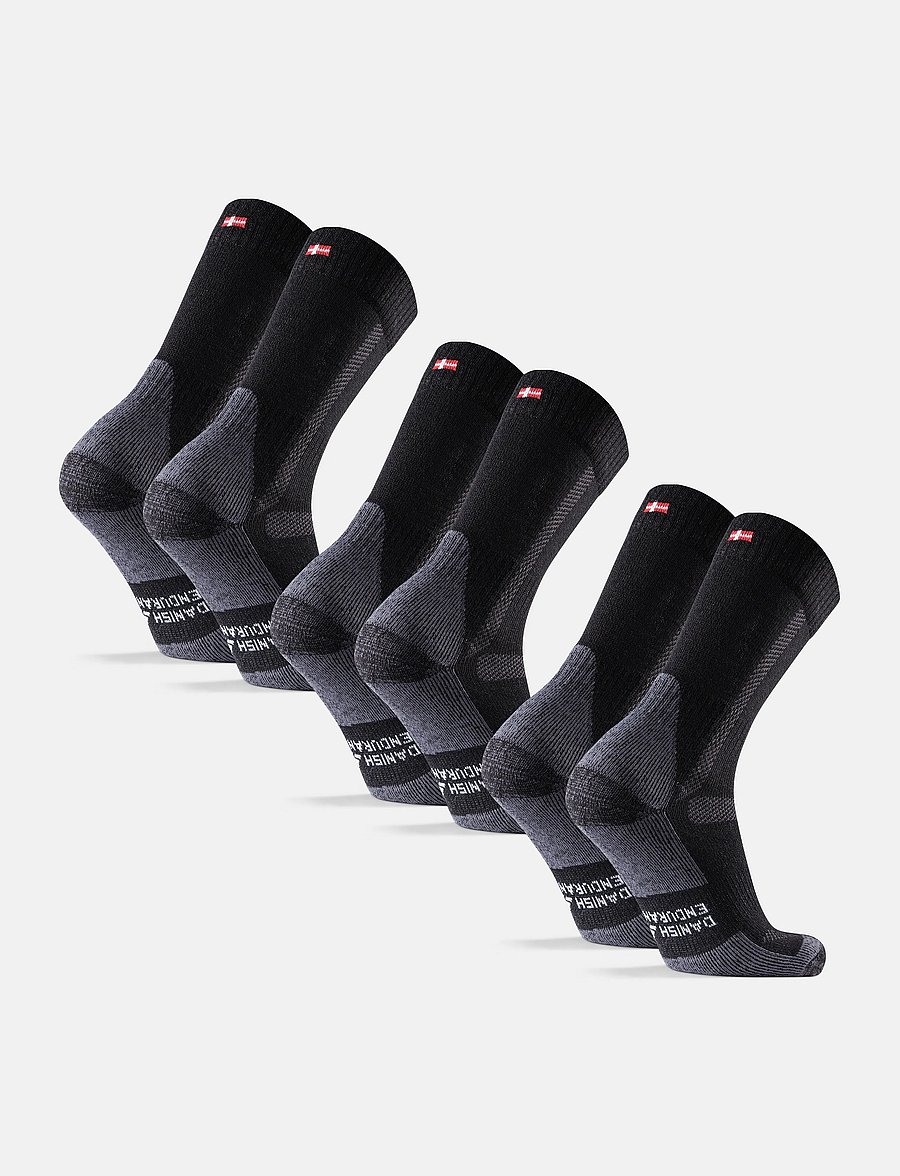 Danish Endurance - Classic Hiking Crew Socks 3-pack - strümpfe - black - 2