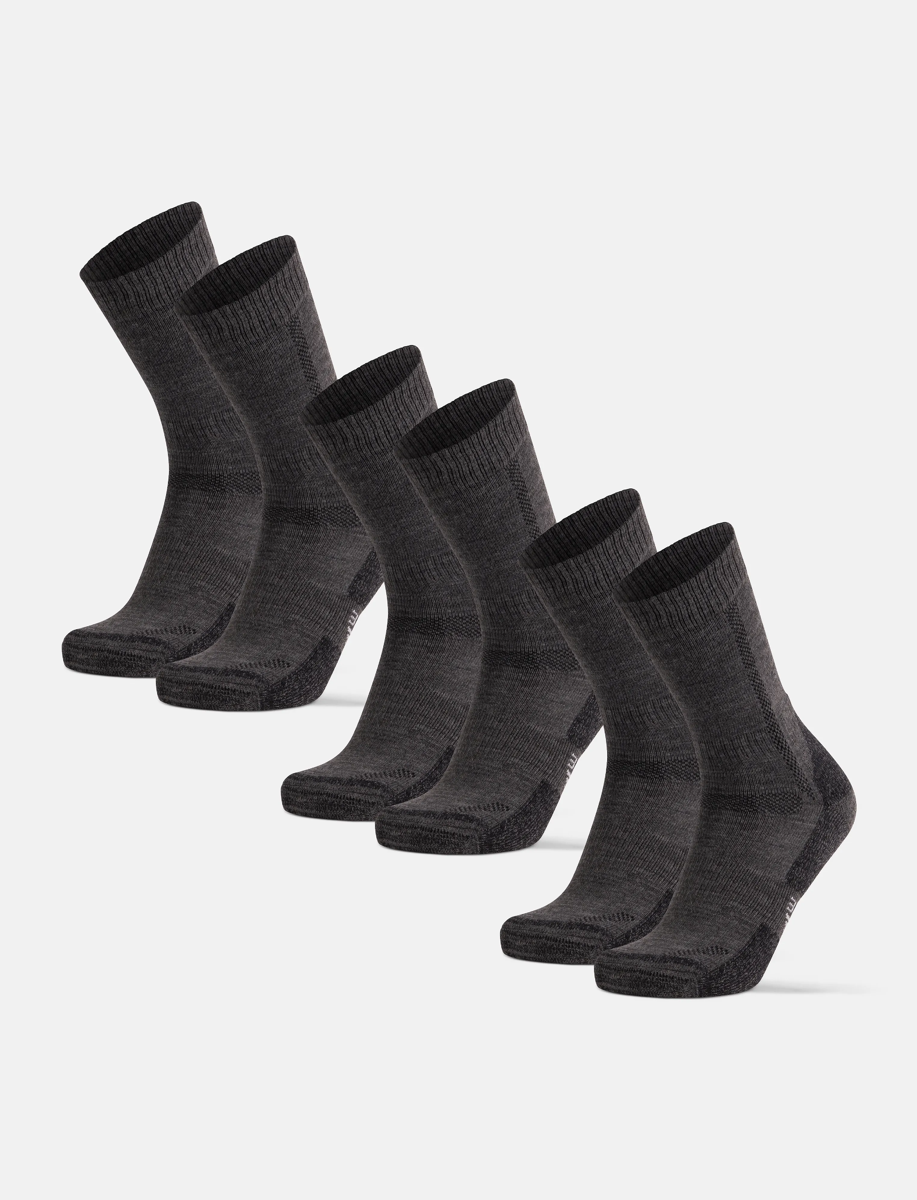 Danish Endurance Classic Hiking Crew Socks 3-pack - Underwear - DARK GREY / grey
