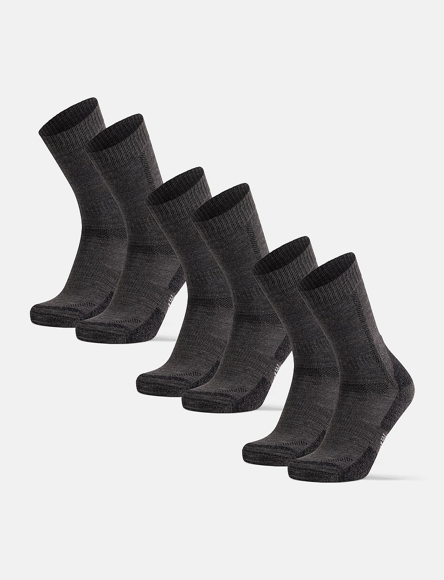 Danish Endurance - Classic Hiking Crew Socks 3-pack - strümpfe - dark grey - 1