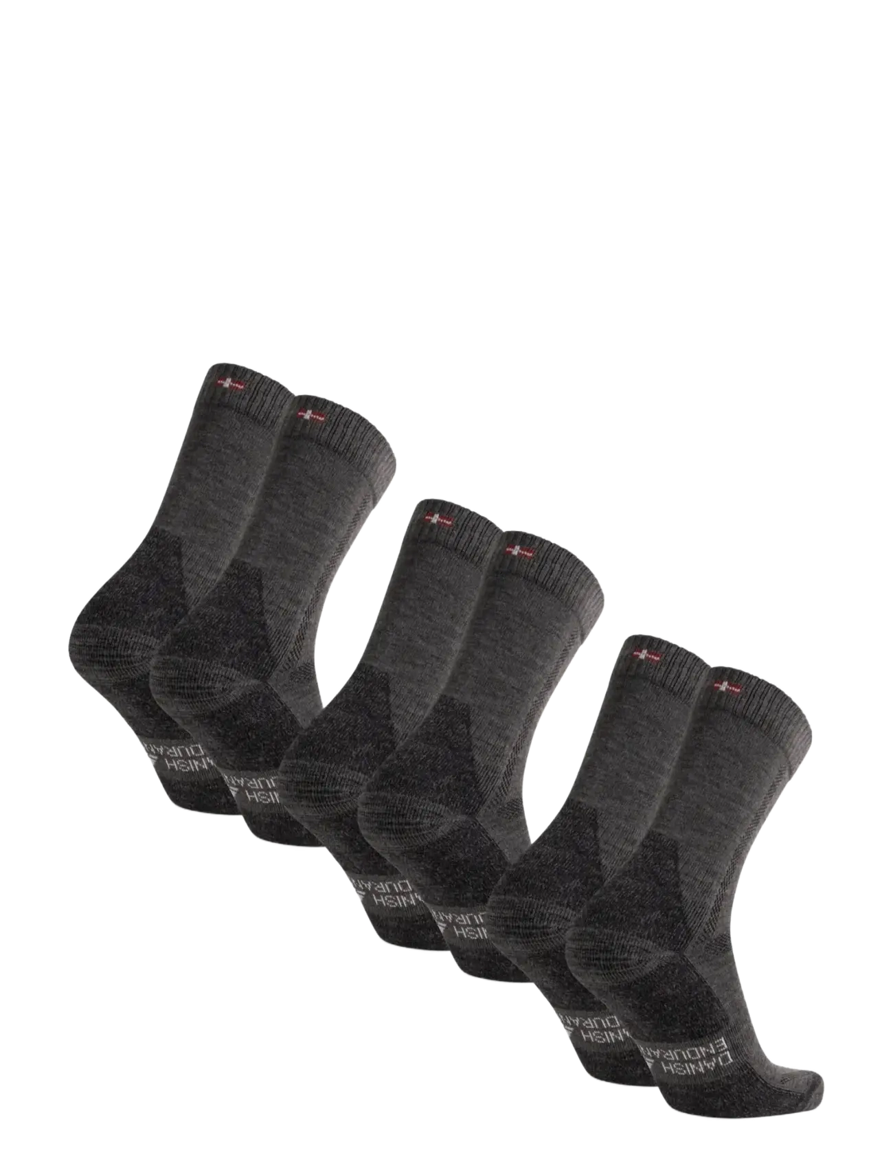 Danish Endurance - Classic Hiking Crew Socks 3-pack - strümpfe - dark grey - 2