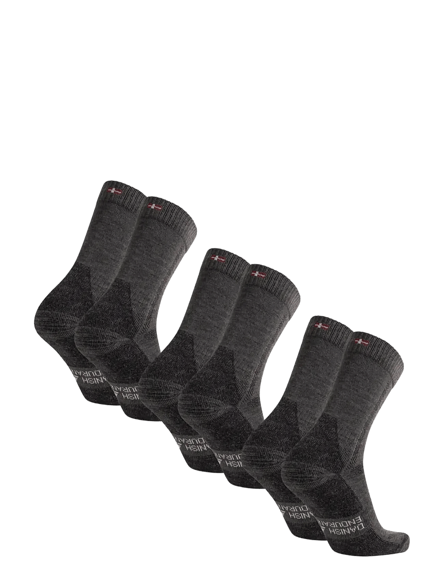 Danish Endurance - Classic Hiking Crew Socks 3-pack - strümpfe - dark grey - 2