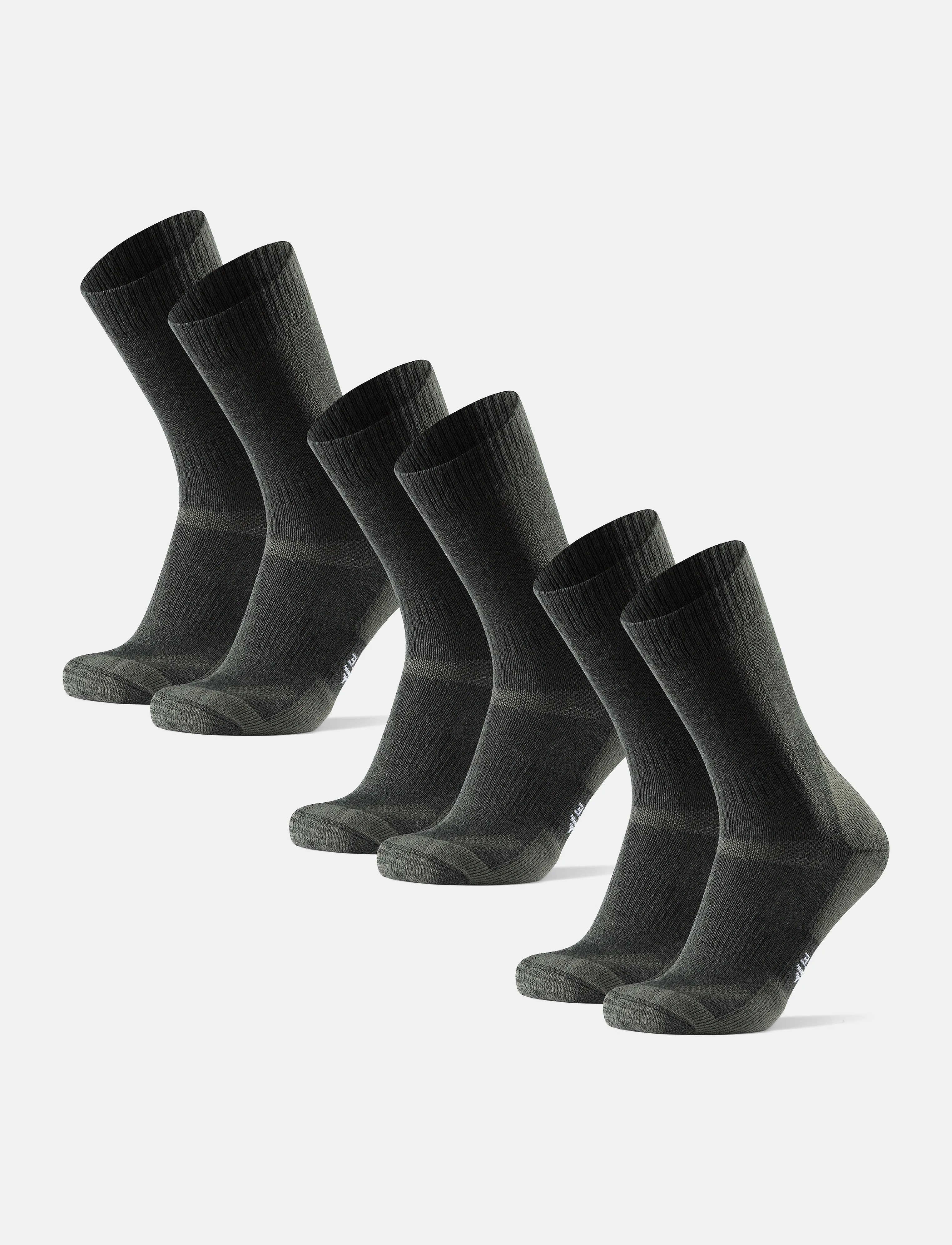 Danish Endurance Classic Hiking Crew Socks 3-pack - Danish Endurance - FOREST GREEN / khaki/green