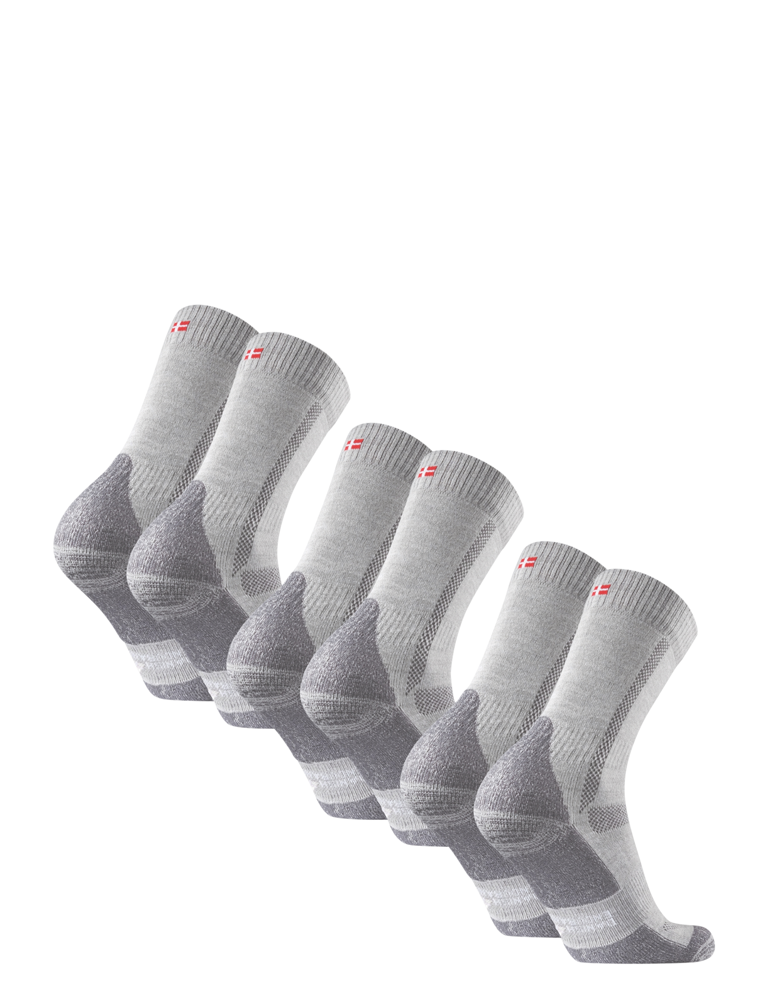 Danish Endurance - Classic Hiking Crew Socks 3-pack - sportinės kojinės - light grey - 3