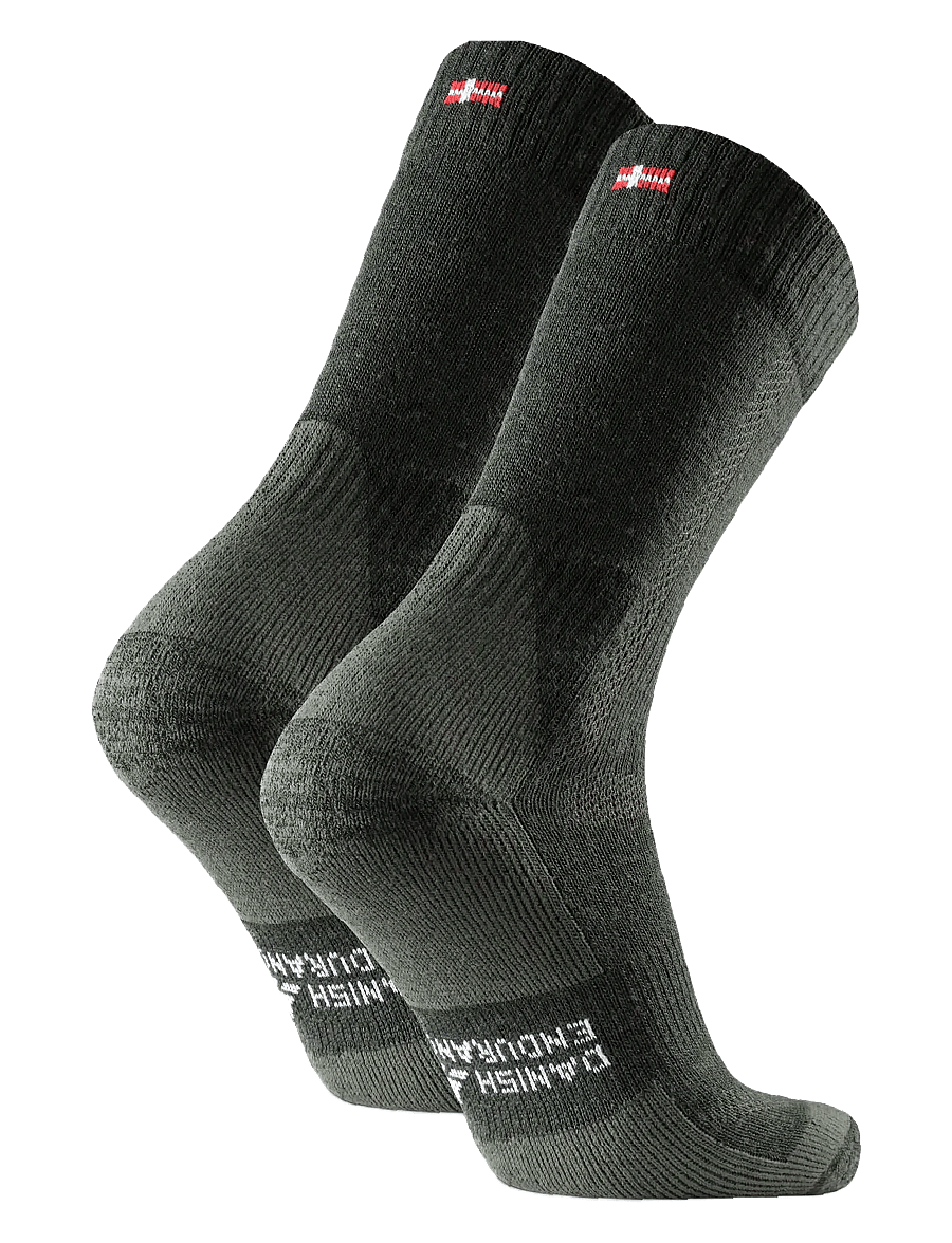 Danish Endurance - Classic Hiking Crew Socks 1-pack - kousen - forest green - 2