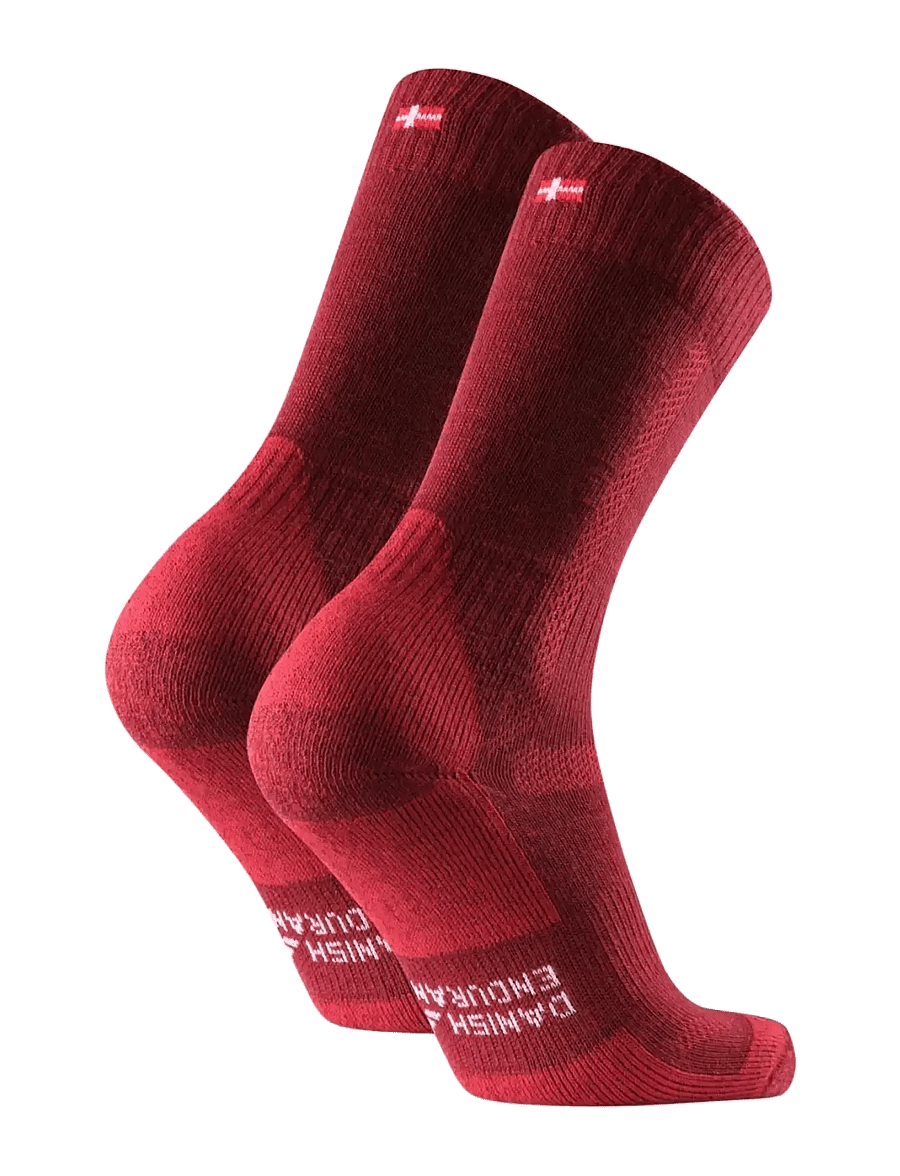 Danish Endurance - Classic Hiking Crew Socks 1-pack - strümpfe - wine red - 2