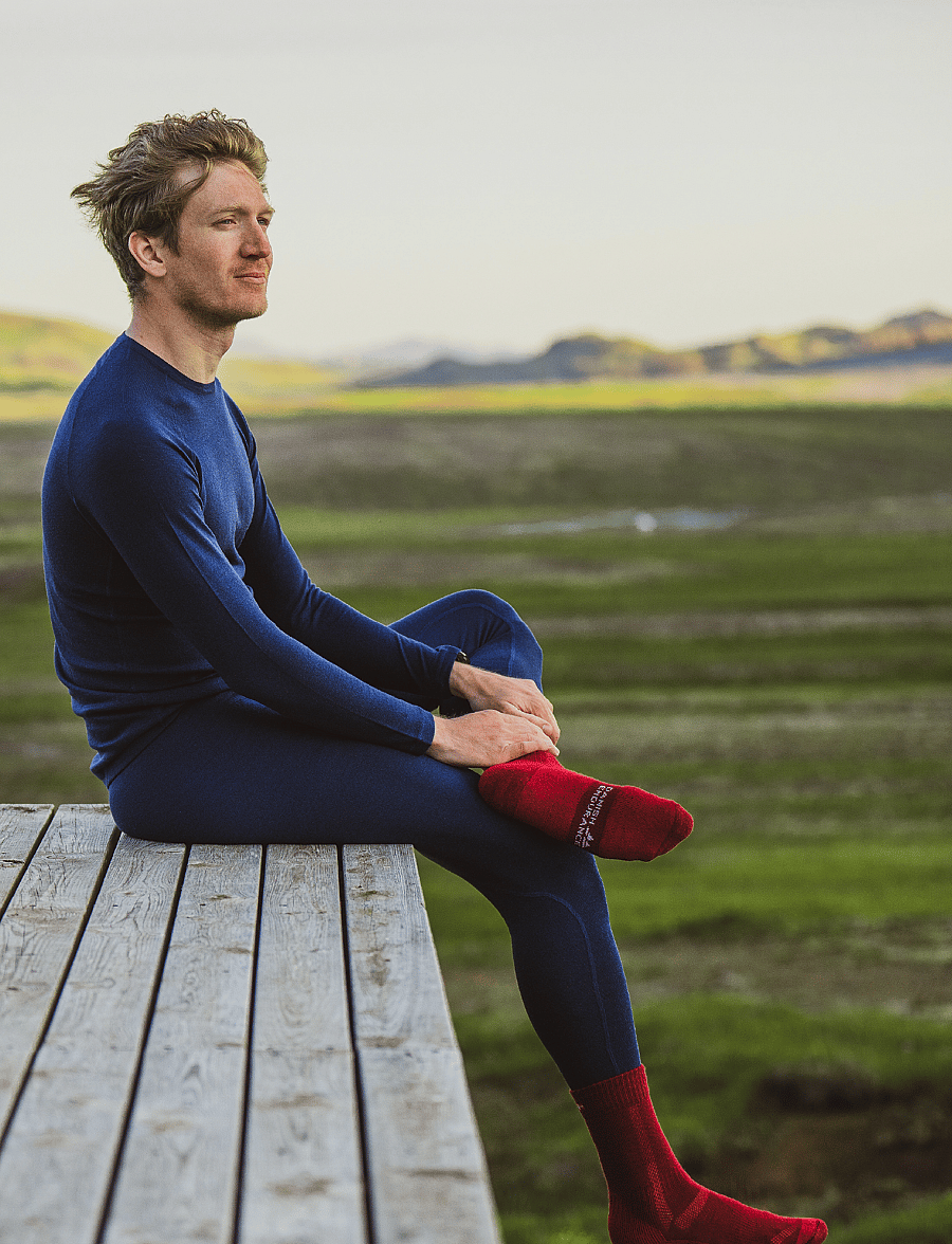 Danish Endurance - Classic Hiking Crew Socks 1-pack - strümpfe - wine red - 0