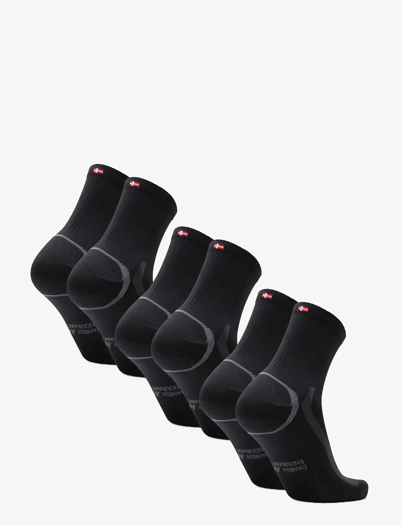 Danish Endurance - Classic Sports Quarter Socks 3-pack - sportstrømper - black/grey - 2