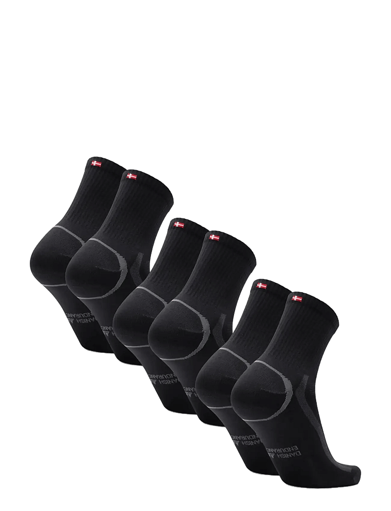 Danish Endurance - Classic Sports Quarter Socks 3-pack - sportstrømper - black/grey - 2