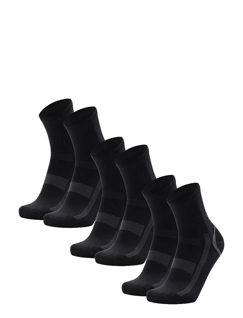 Danish Endurance - Classic Sports Quarter Socks 3-pack - sportstrømper - black/grey - 3