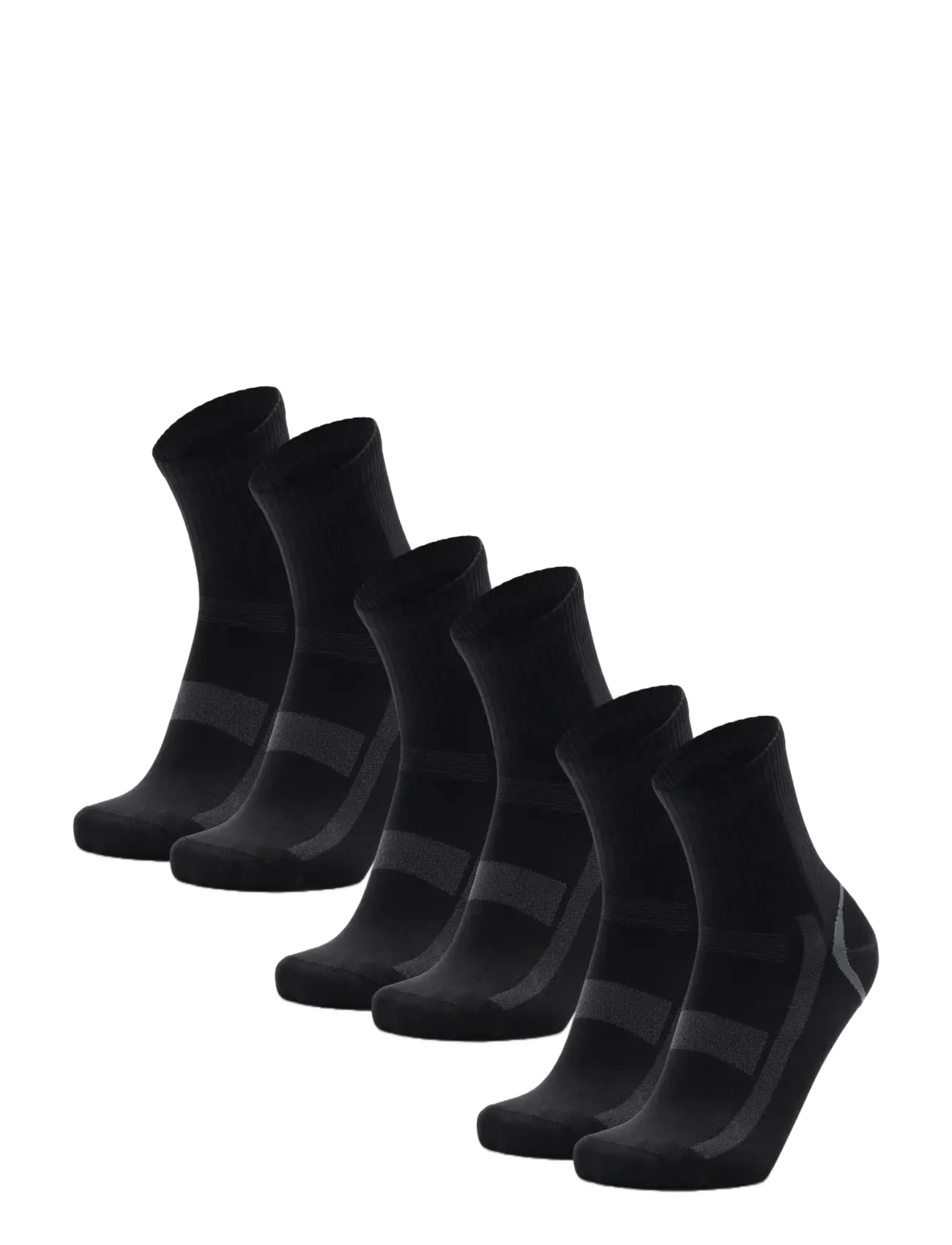 Danish Endurance - Classic Sports Quarter Socks 3-pack - sportstrømper - black/grey - 3