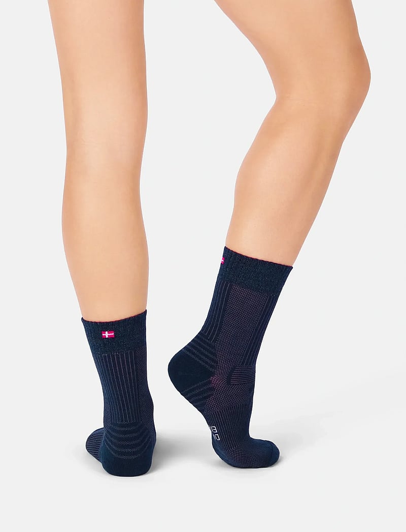 Danish Endurance - Light Hiking Crew Socks 3-pack - träningsstrumpor - mc (1xnavy/orange, 1xblack, 1xnavy) - 5