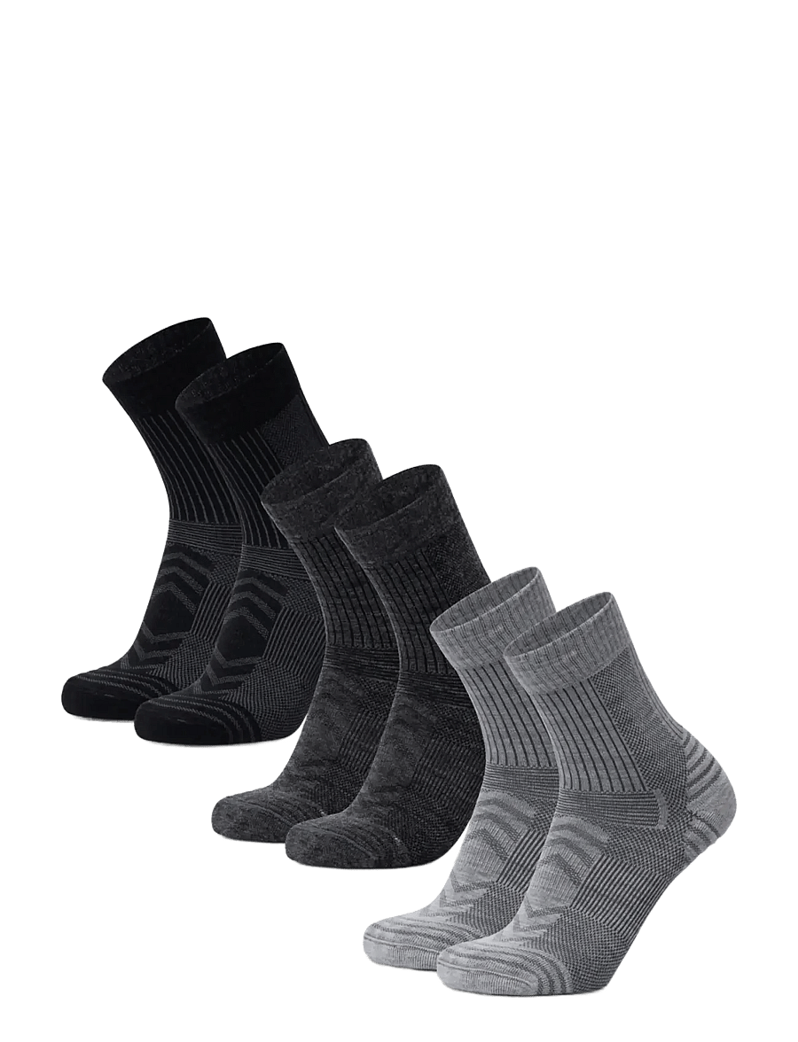 Danish Endurance - Light Hiking Crew Socks 3-pack - skarpety sportowe - multicolor (1x light grey, 1x dark grey, 1x black) - 1