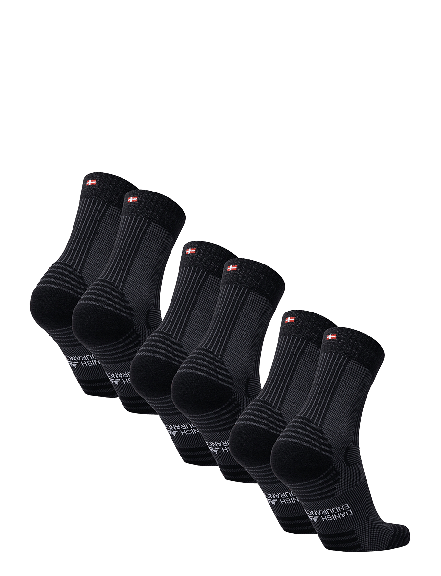 Danish Endurance - Light Hiking Crew Socks 3-pack - strümpfe - black - 4