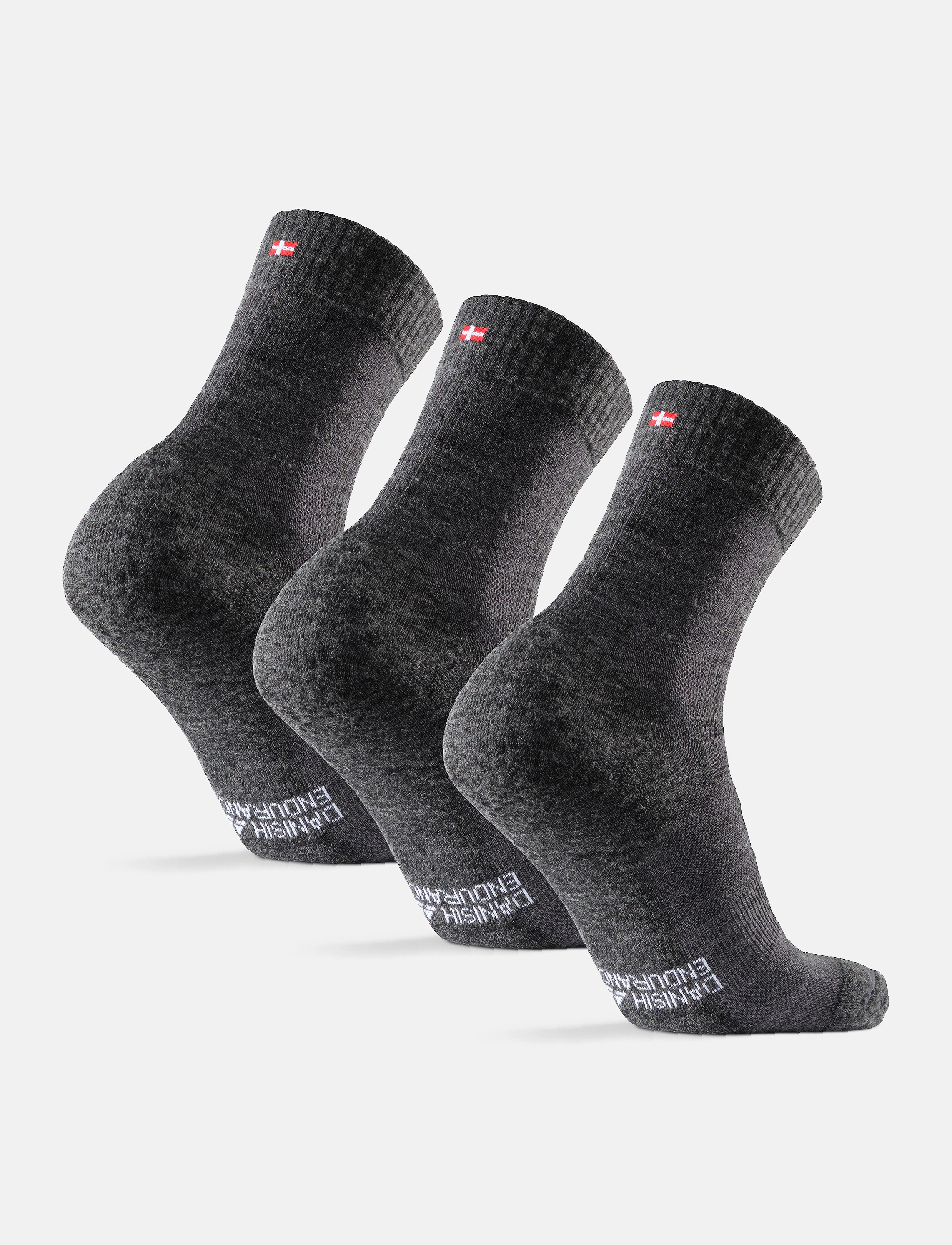 Danish Endurance Light Hiking Crew Socks 3-pack - Sous-vêtements - GREY / grey
