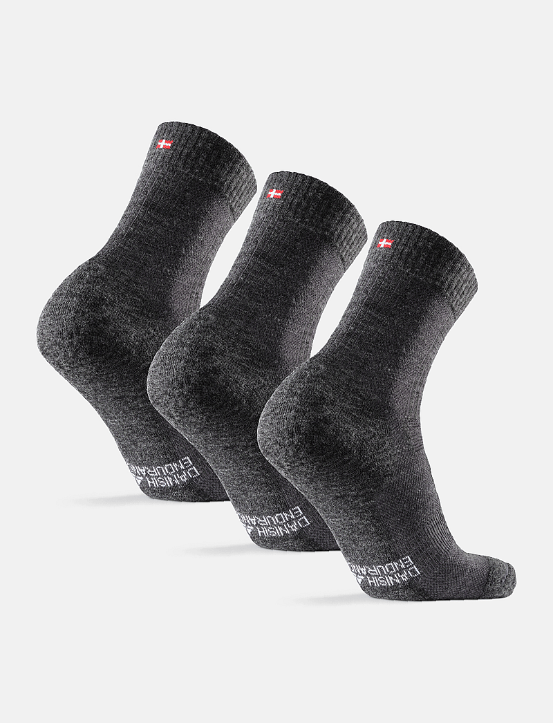 Danish Endurance - Light Hiking Crew Socks 3-pack - träningsstrumpor - grey - 0