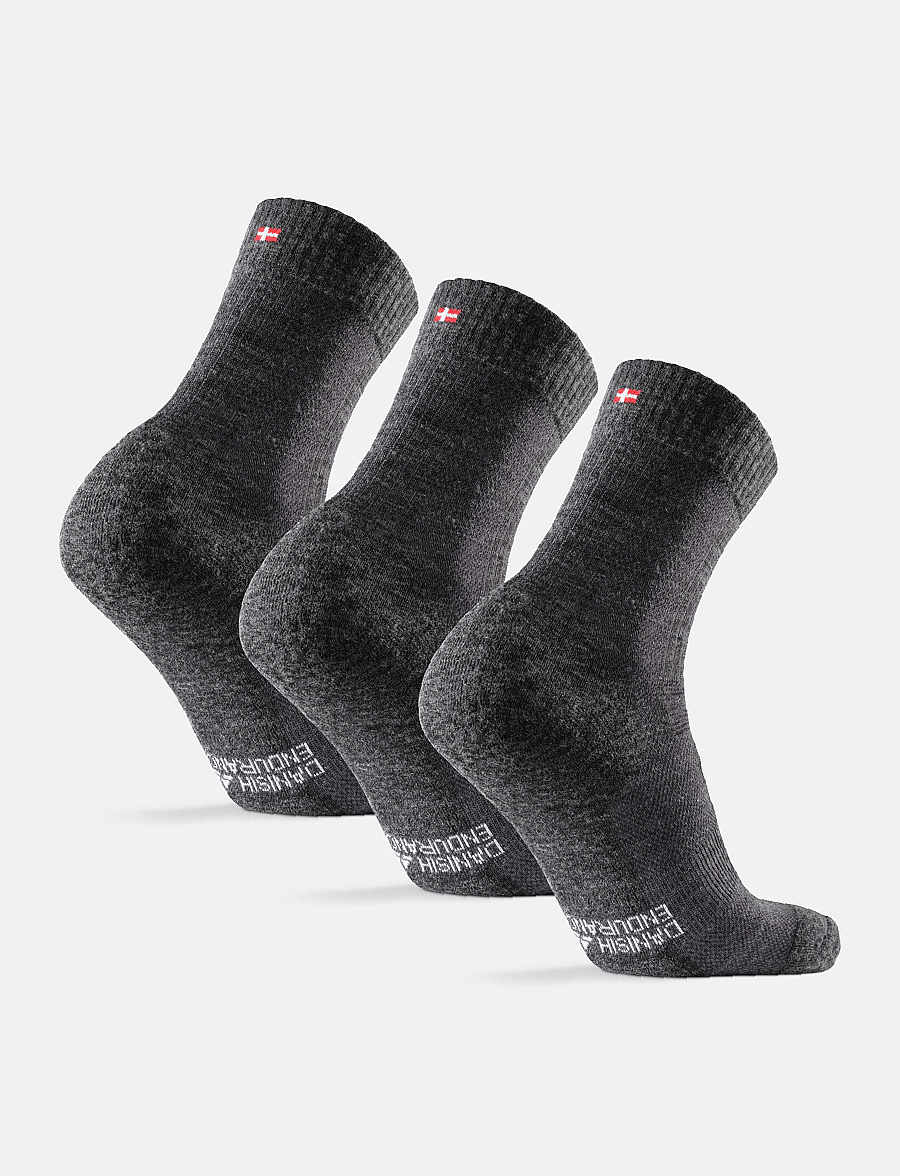 Danish Endurance - Light Hiking Crew Socks 3-pack - sportstrømper - grey - 0