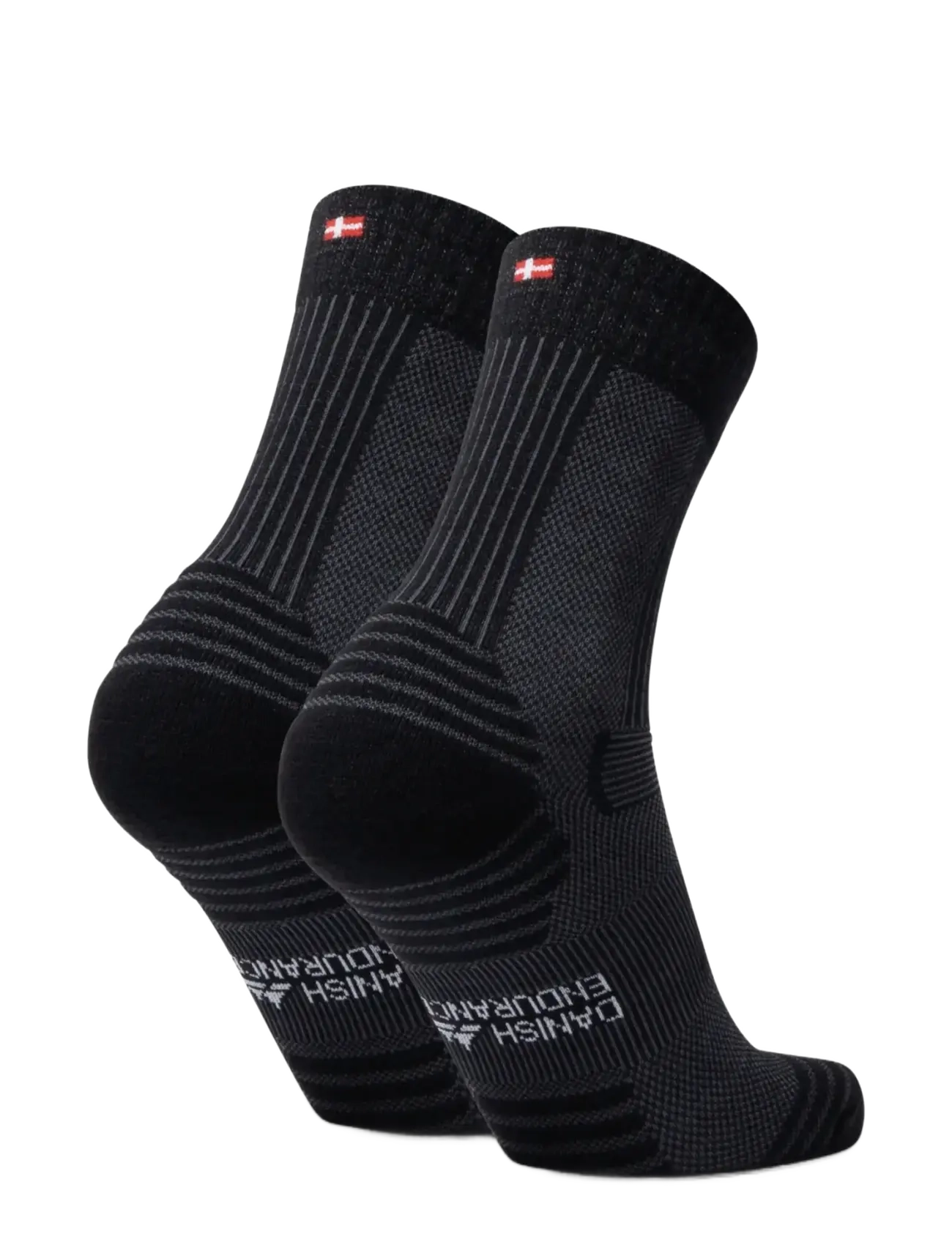 Danish Endurance - Light Hiking Crew Socks 1-pack - Íþróttasokkar - black - 2