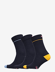 Danish Endurance - Merino Dress Socks 3-pack - multipack strumpor - multicolor (navy w. yellow/solid navy/navy w. blue) - 0