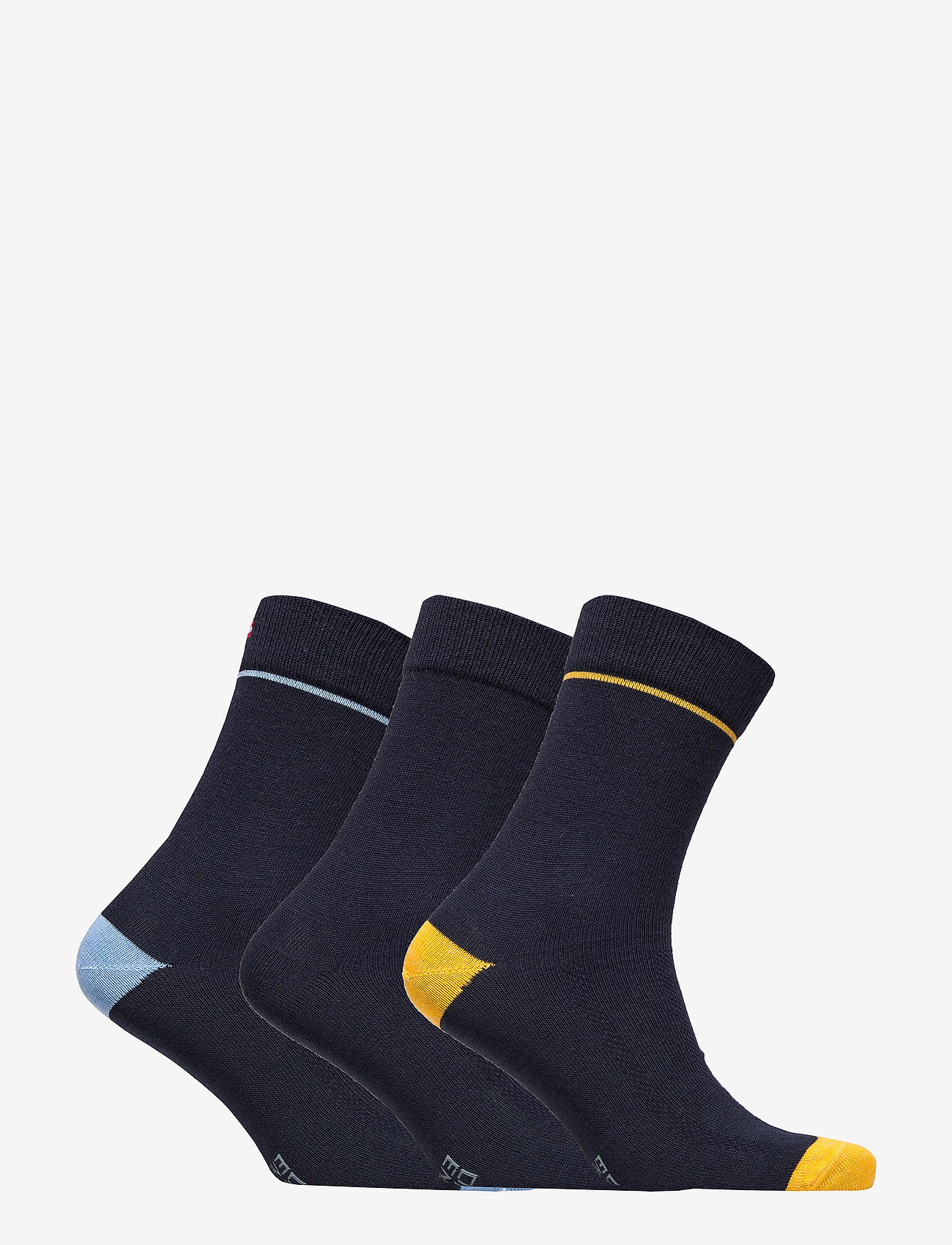 Danish Endurance - Merino Dress Socks 3-pack - träningsstrumpor - multicolor (navy w. yellow/solid navy/navy w. blue) - 3