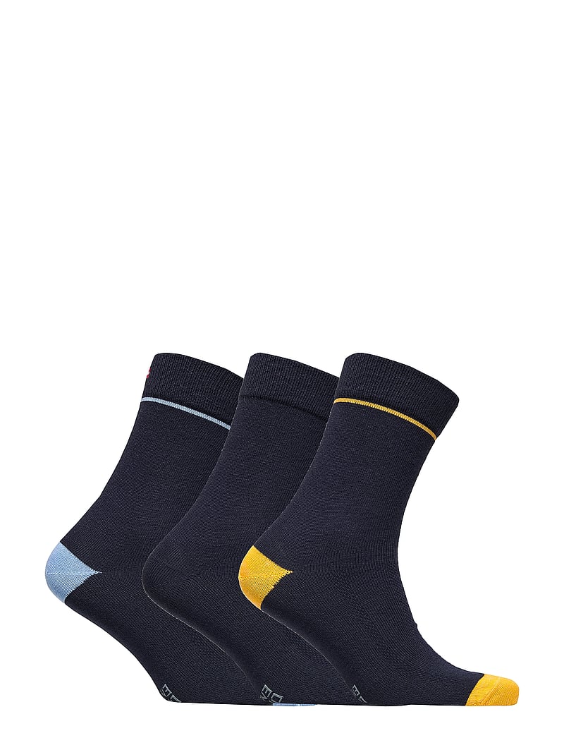 Danish Endurance - Merino Dress Socks 3-pack - träningsstrumpor - multicolor (navy w. yellow/solid navy/navy w. blue) - 3