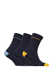 Danish Endurance - Merino Dress Socks 3-pack - socken im multipack - multicolor (navy w. yellow/solid navy/navy w. blue) - 1
