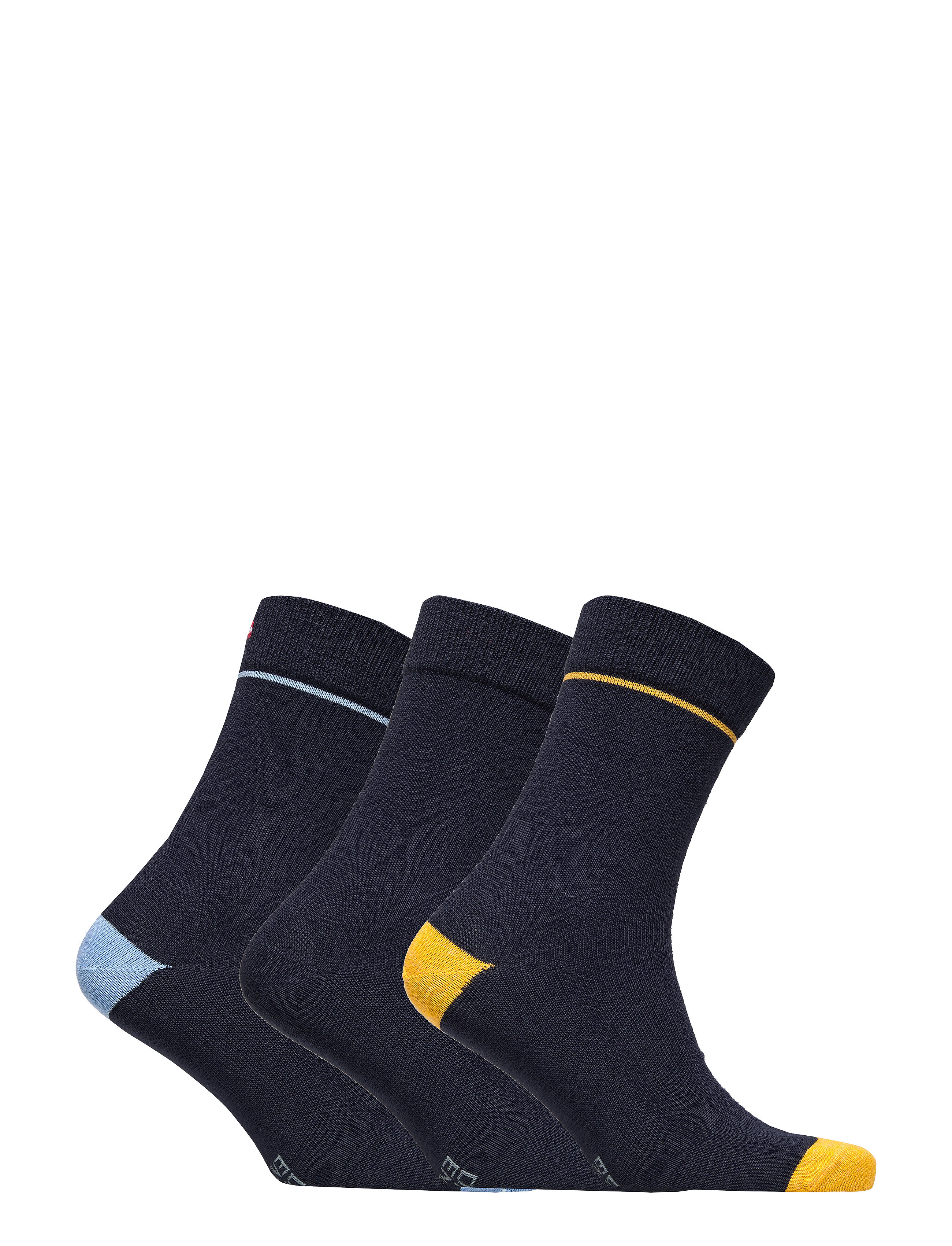 Danish Endurance - Merino Crew Socks 3-pack - strümpfe - multicolor (navy w. yellow/solid navy/navy w. blue) - 3
