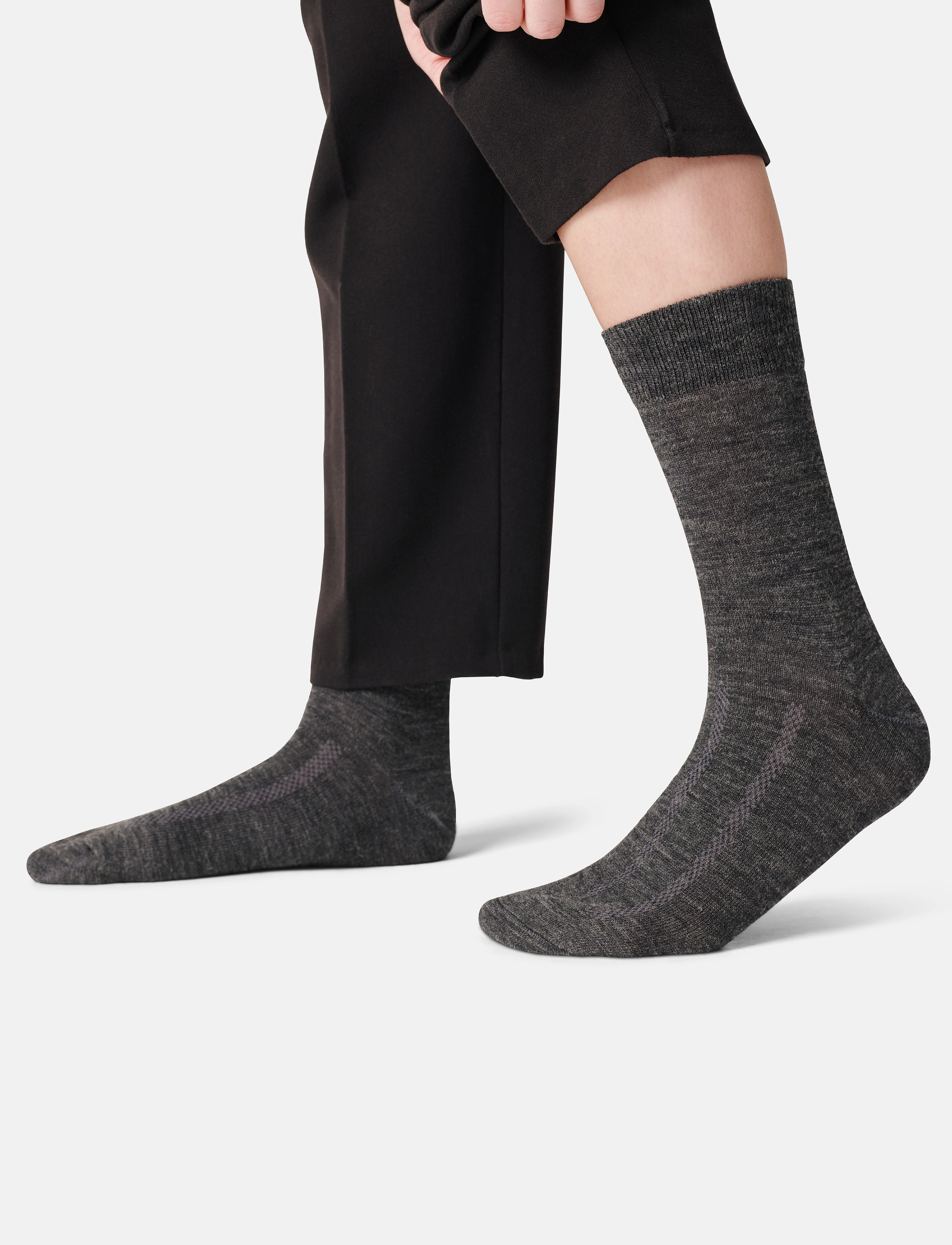 Danish Endurance Merino Crew Socks 3-Pack, Mænd, Crew Sokker 3-Pak, Grå, Str: 43-47