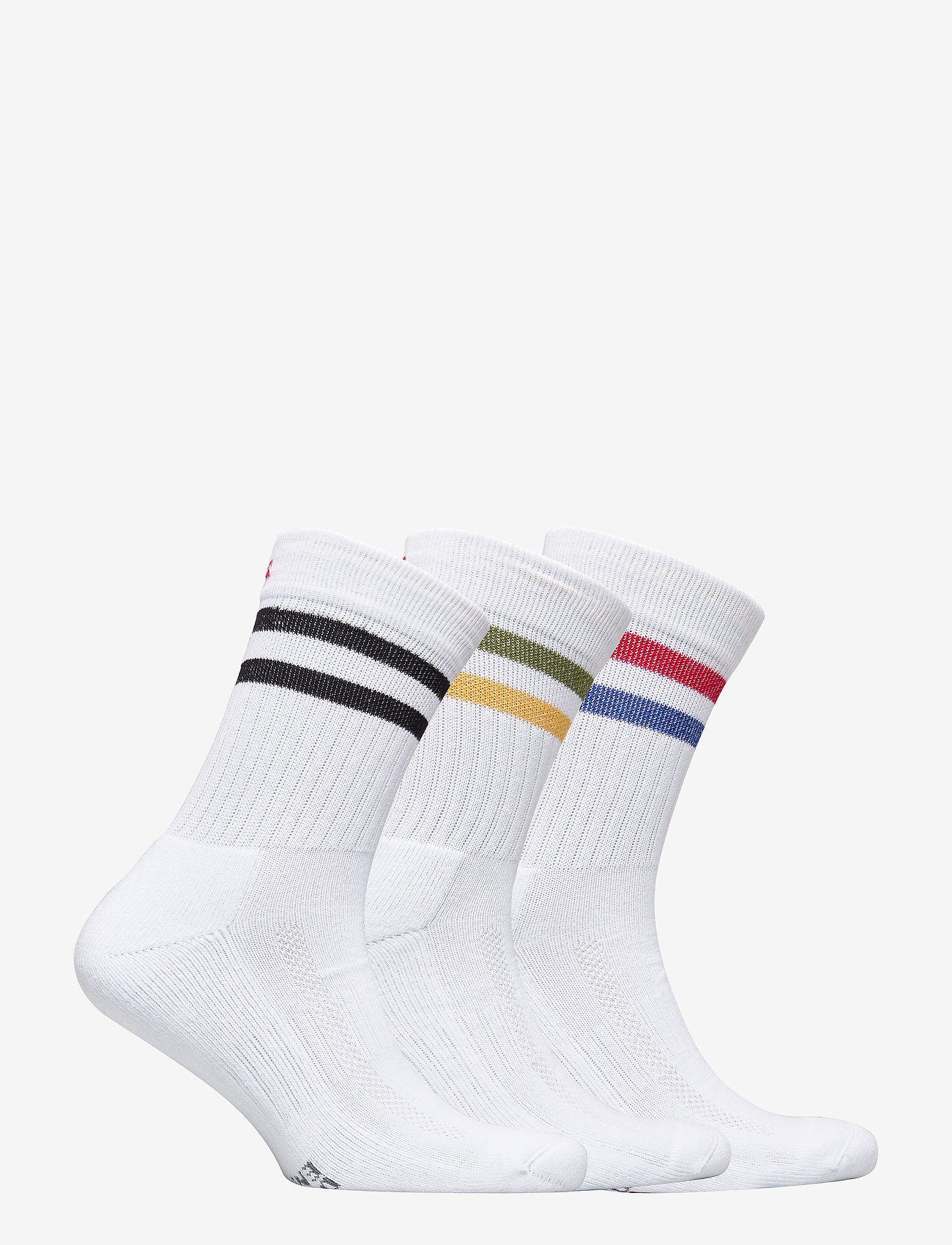 Danish Endurance - Tennis Crew Socks 3-pack - sportsocken - white retro (stripes in red/blue, black, green/yellow) - 4