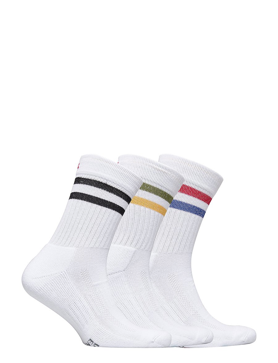 Danish Endurance - Tennis Crew Socks 3-pack - sportstrømper - white retro (stripes in red/blue, black, green/yellow) - 4
