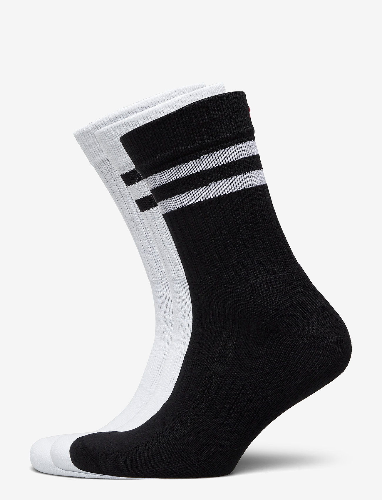 Danish Endurance - Tennis Crew Socks 3-pack - vanlige sokker - multicolour (1x black/white, 1x white, 1x white/black) - 1