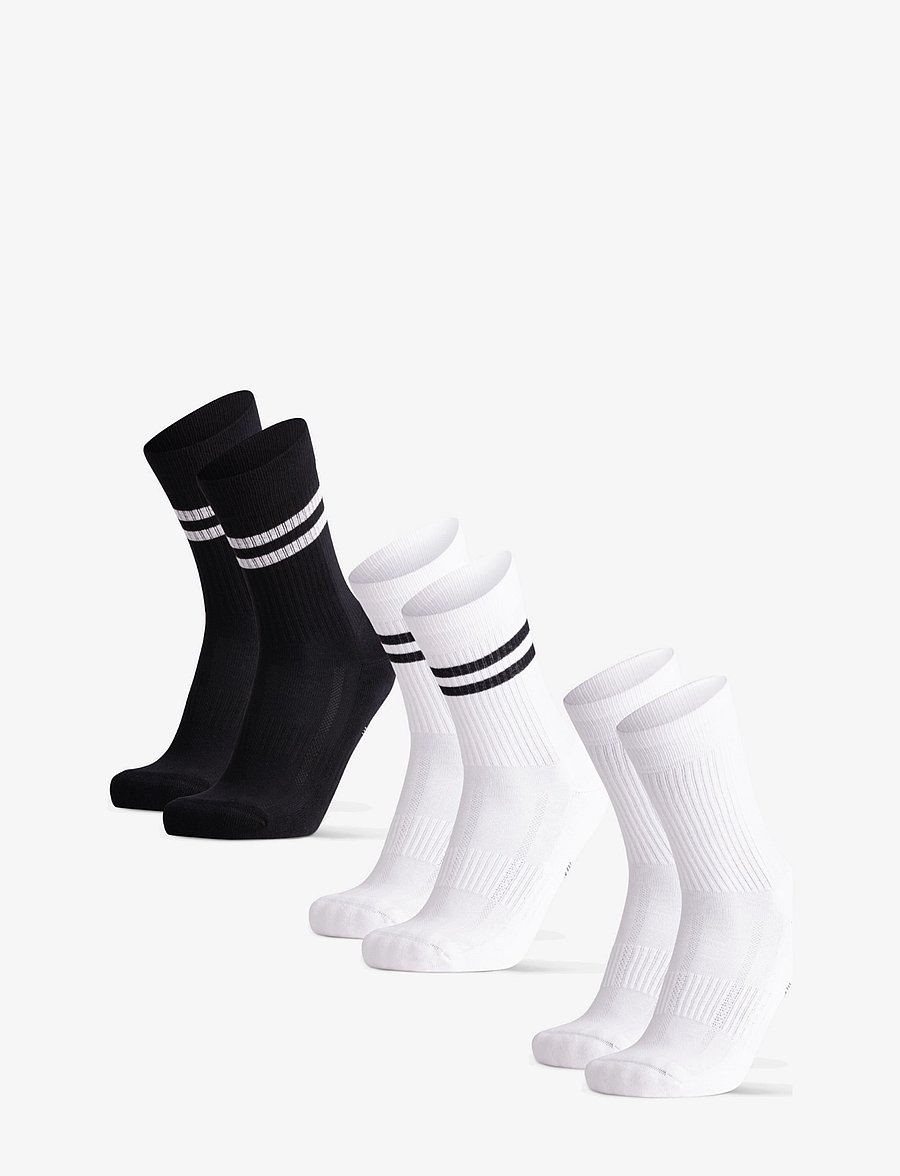 Danish Endurance - Tennis Crew Socks 3-pack - sportstrømper - multicolour (1x black/white, 1x white, 1x white/black) - 1