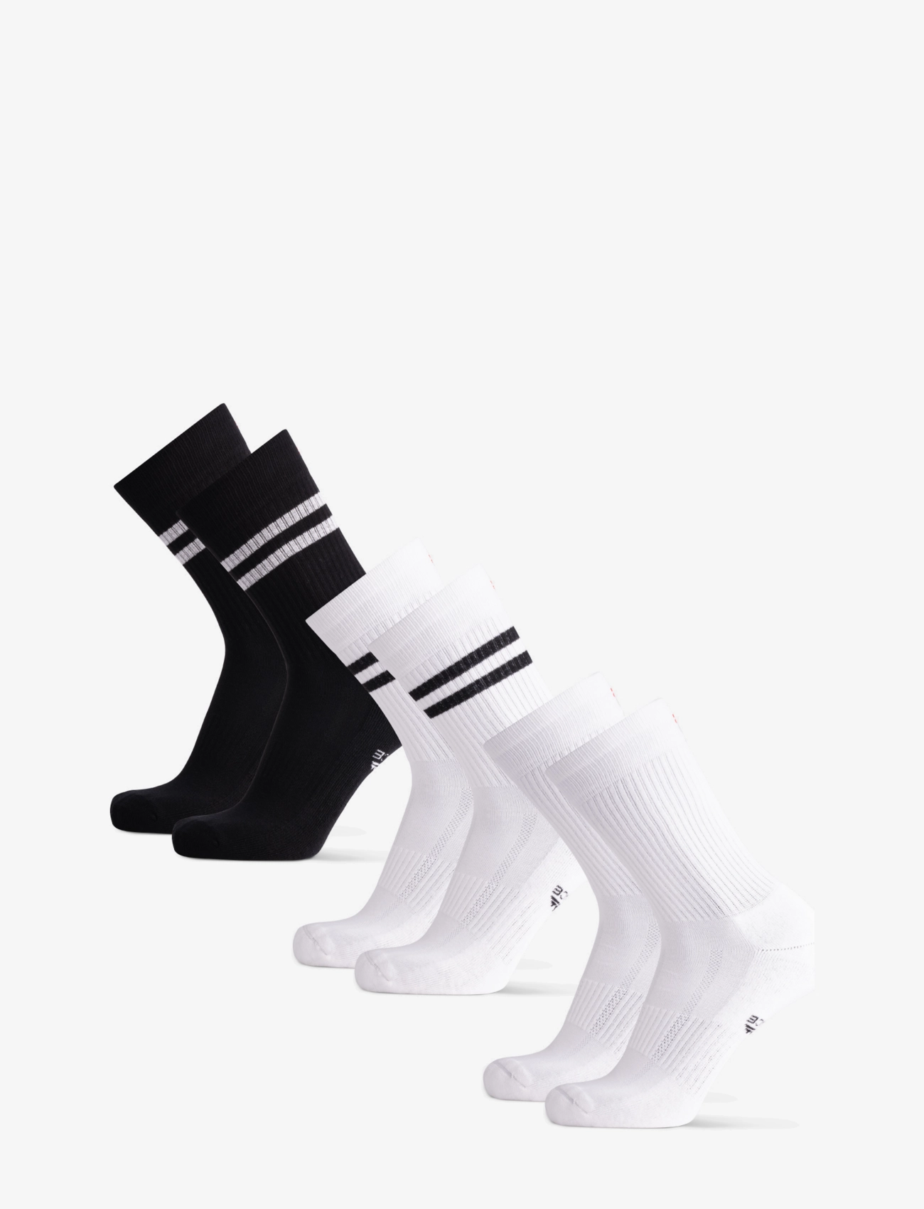 Danish Endurance - Tennis Crew Socks 3-pack - sportstrømper - multicolour (1x black/white, 1x white, 1x white/black) - 2