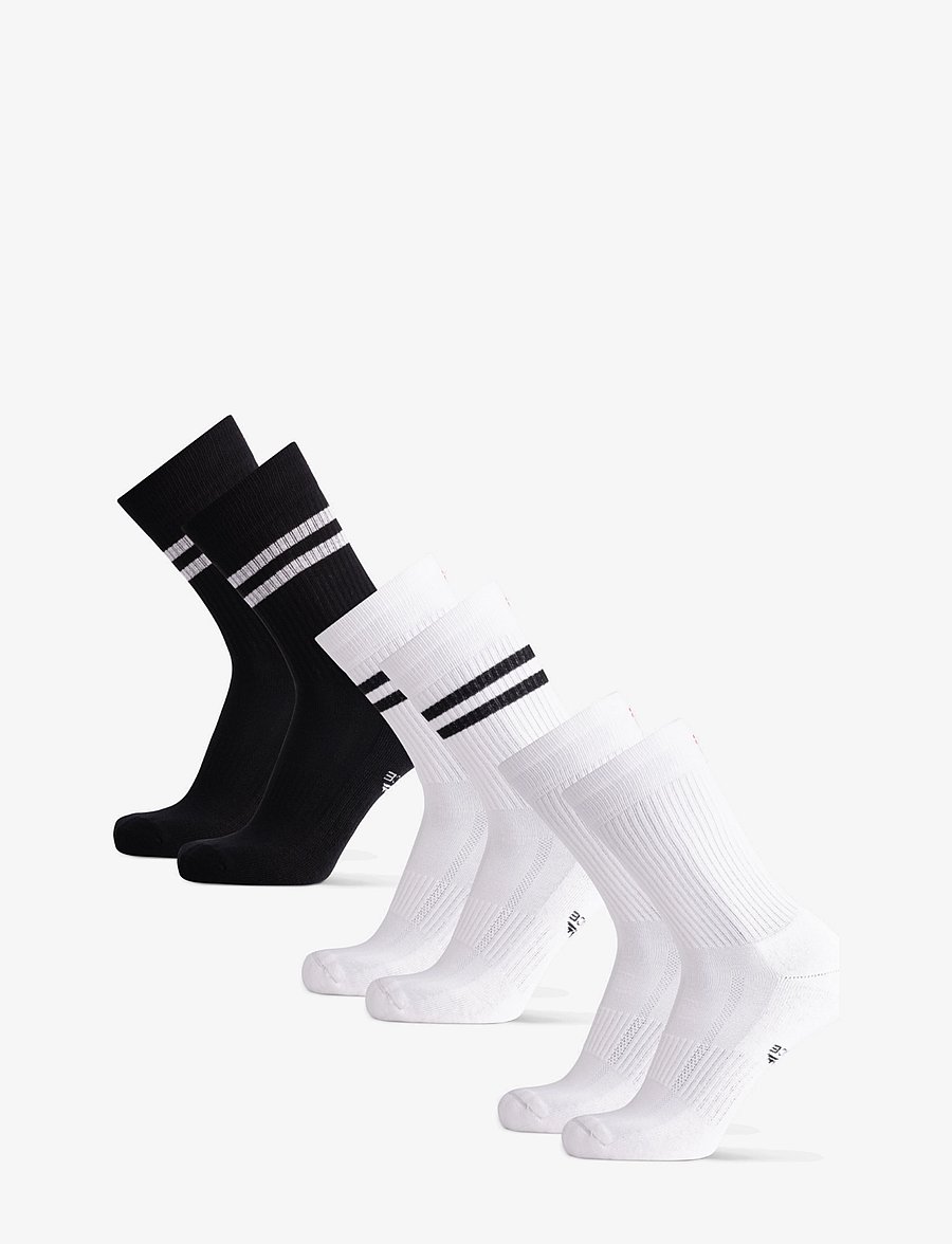 Danish Endurance - Tennis Crew Socks 3-pack - sportstrømper - multicolour (1x black/white, 1x white, 1x white/black) - 2