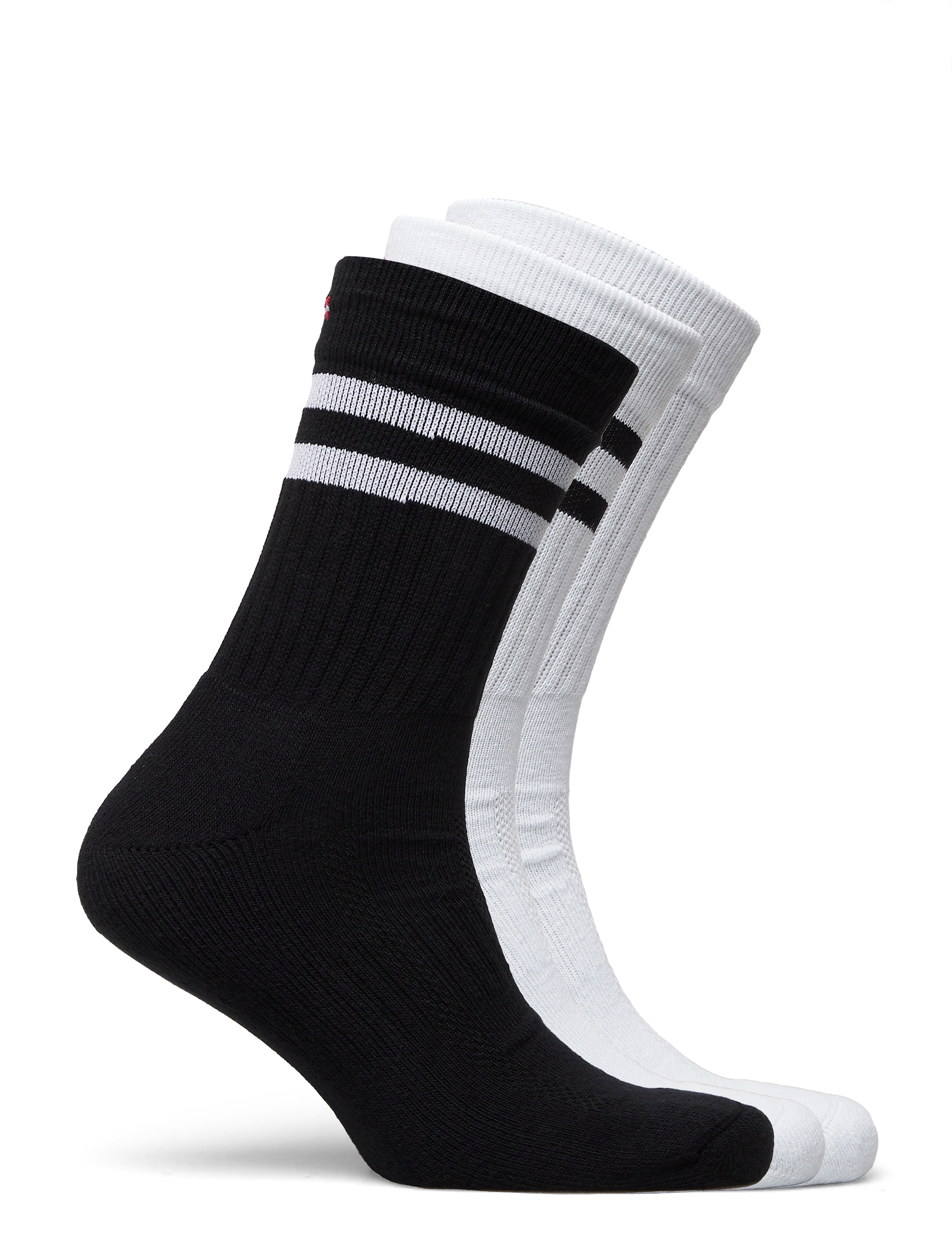Danish Endurance - Tennis Crew Socks 3-pack - sportstrømper - multicolour (1x black/white, 1x white, 1x white/black) - 3