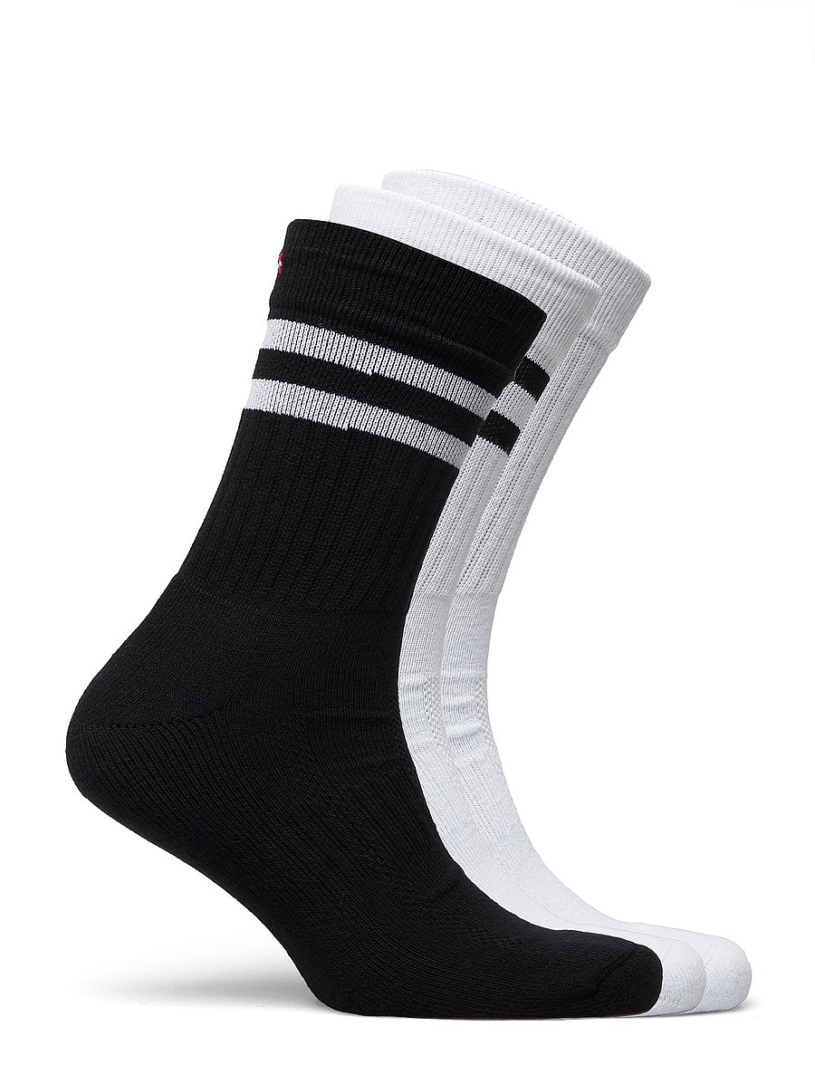 Danish Endurance - Tennis Crew Socks 3-pack - sportstrømper - multicolour (1x black/white, 1x white, 1x white/black) - 3