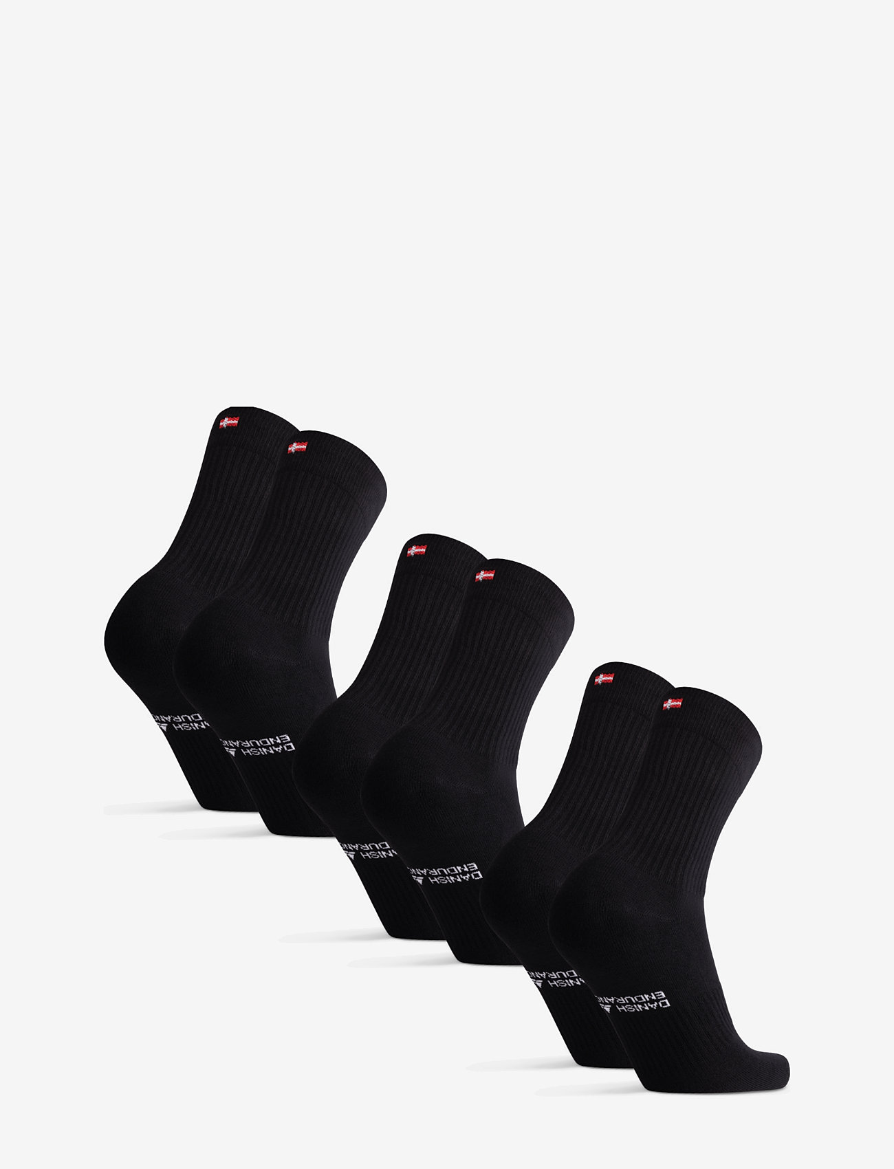 Danish Endurance - Tennis Performance Crew Socks 3 Pack - träningsstrumpor - black - 1