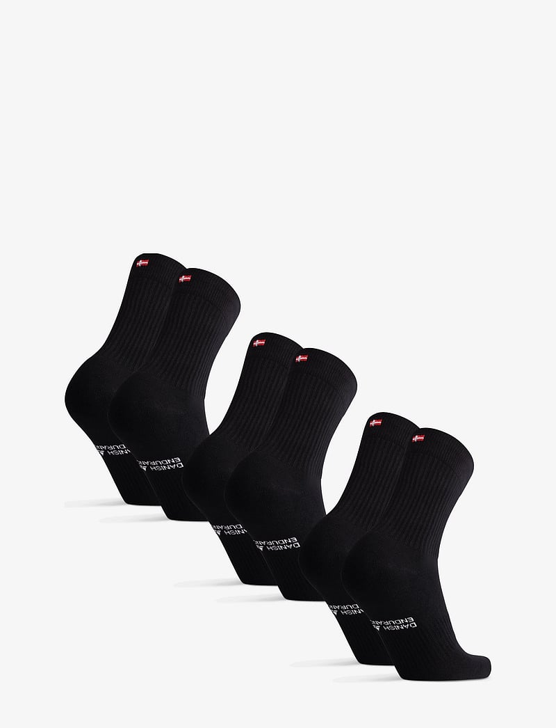 Danish Endurance - Tennis Performance Crew Socks 3 Pack - träningsstrumpor - black - 1