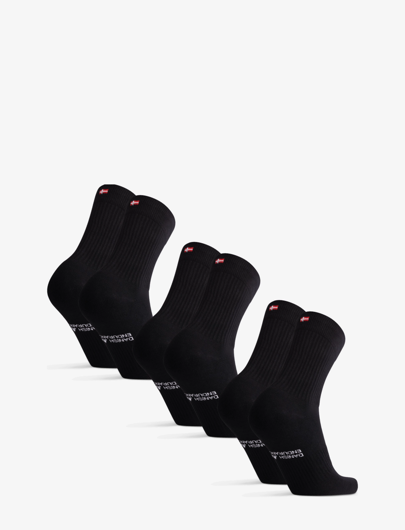 Danish Endurance - Tennis Crew Socks 3-pack - sportstrømper - black - 1