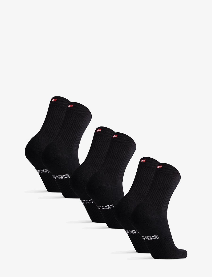 Danish Endurance - Tennis Crew Socks 3-pack - sportstrømper - black - 1