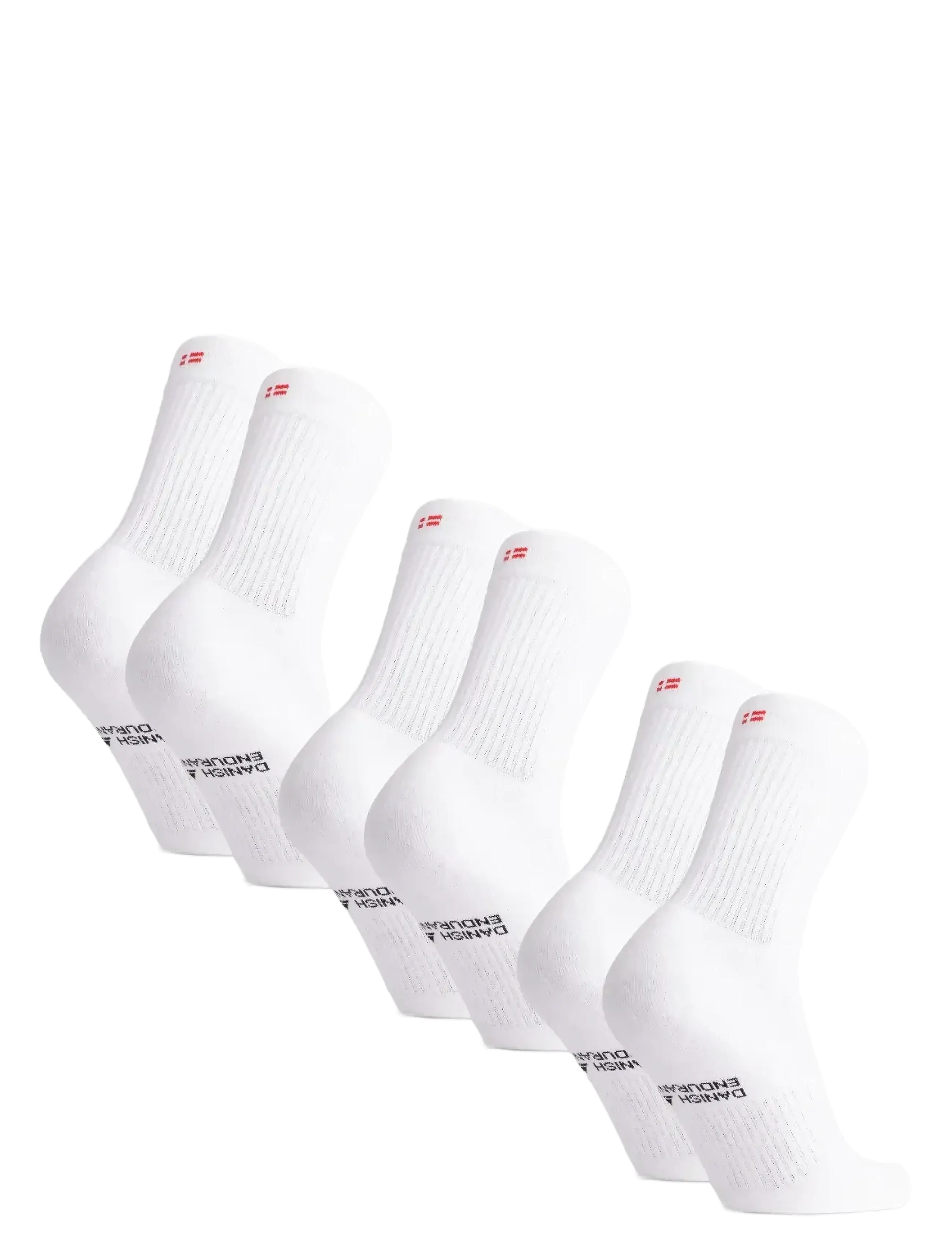 Danish Endurance - Tennis Crew Socks 3-pack - spordisokid - white - 2